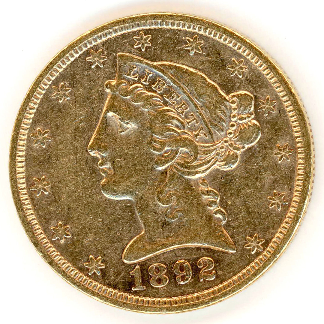 USA - 5 Dollars - 1892 S avers USA - 5 Dollars - 1892 S avers