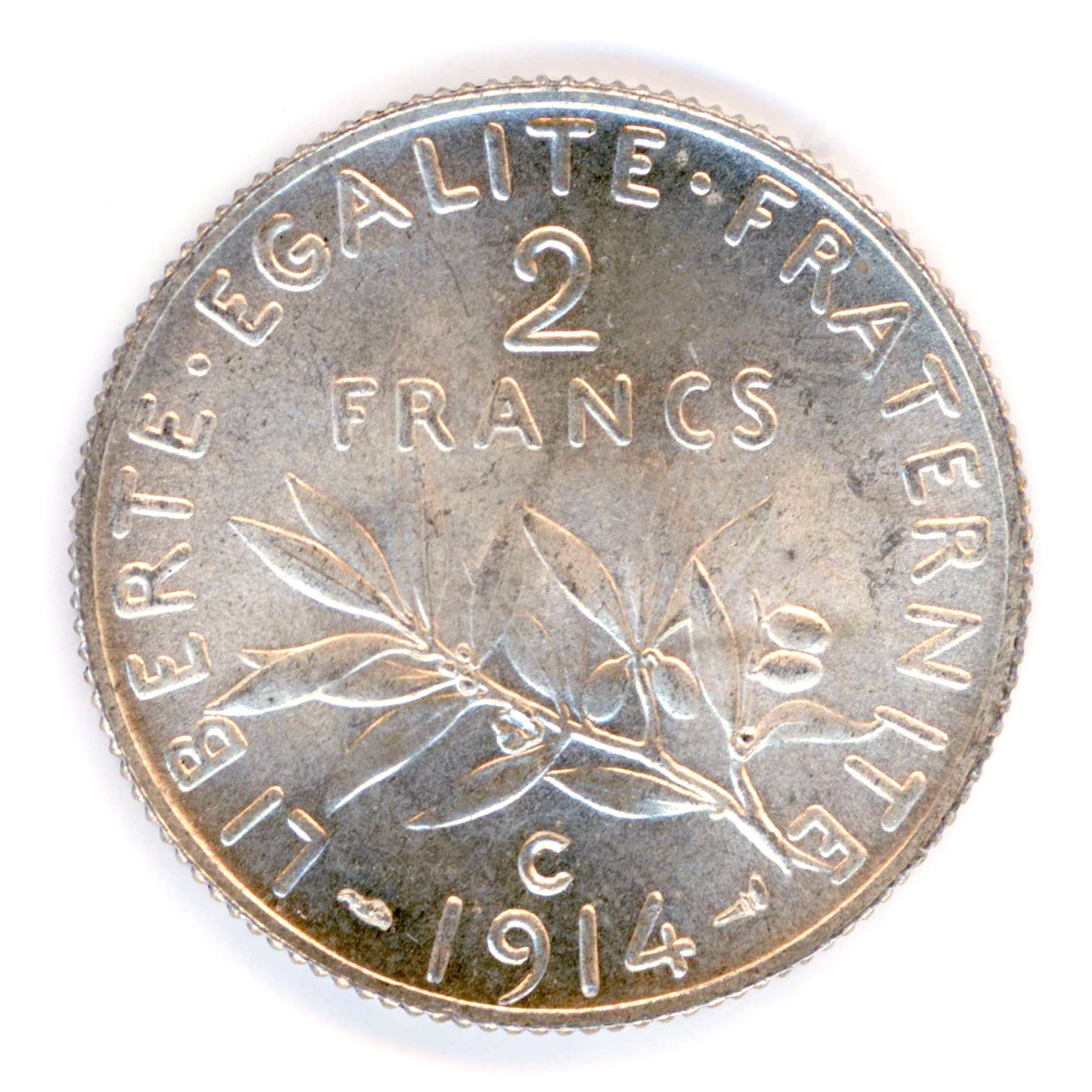 2 Francs Semeuse - 1914 - Castelsarrasin revers 2 Francs Semeuse - 1914 - Castelsarrasin revers