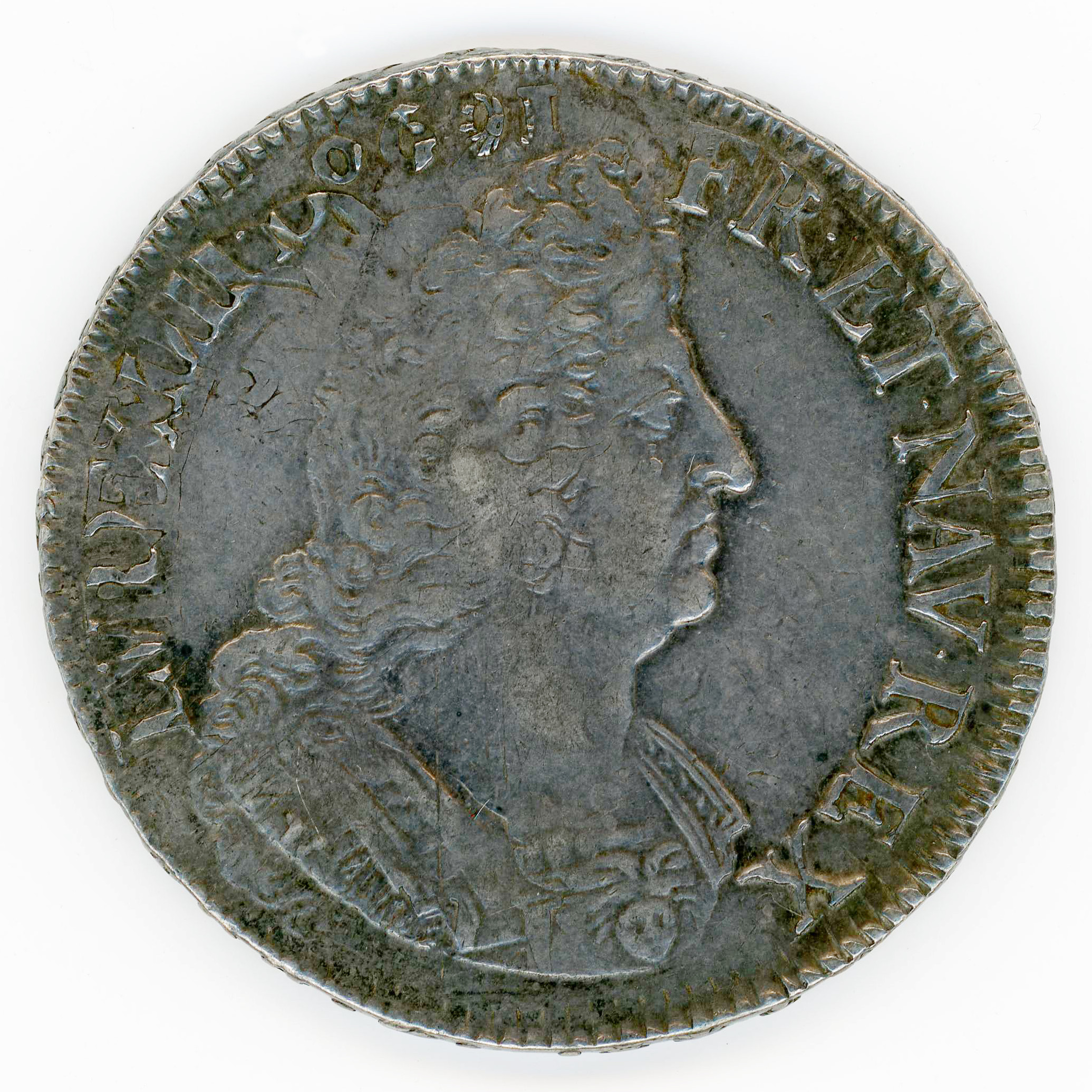 Louis XIV - Ecu aux palmes - 1694 Paris avers Louis XIV - Ecu aux palmes - 1694 Paris avers