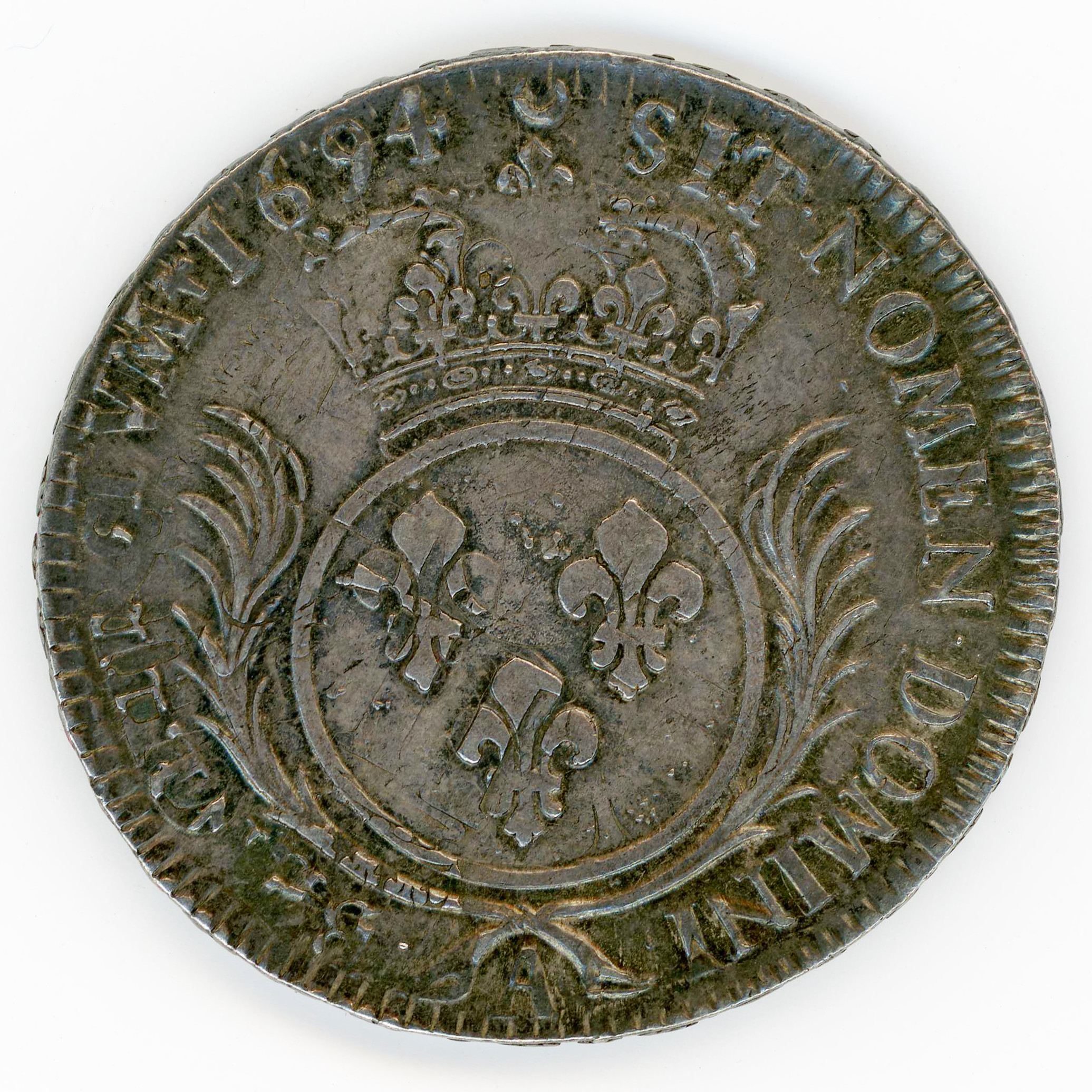 Louis XIV - Ecu aux palmes - 1694 Paris revers Louis XIV - Ecu aux palmes - 1694 Paris revers