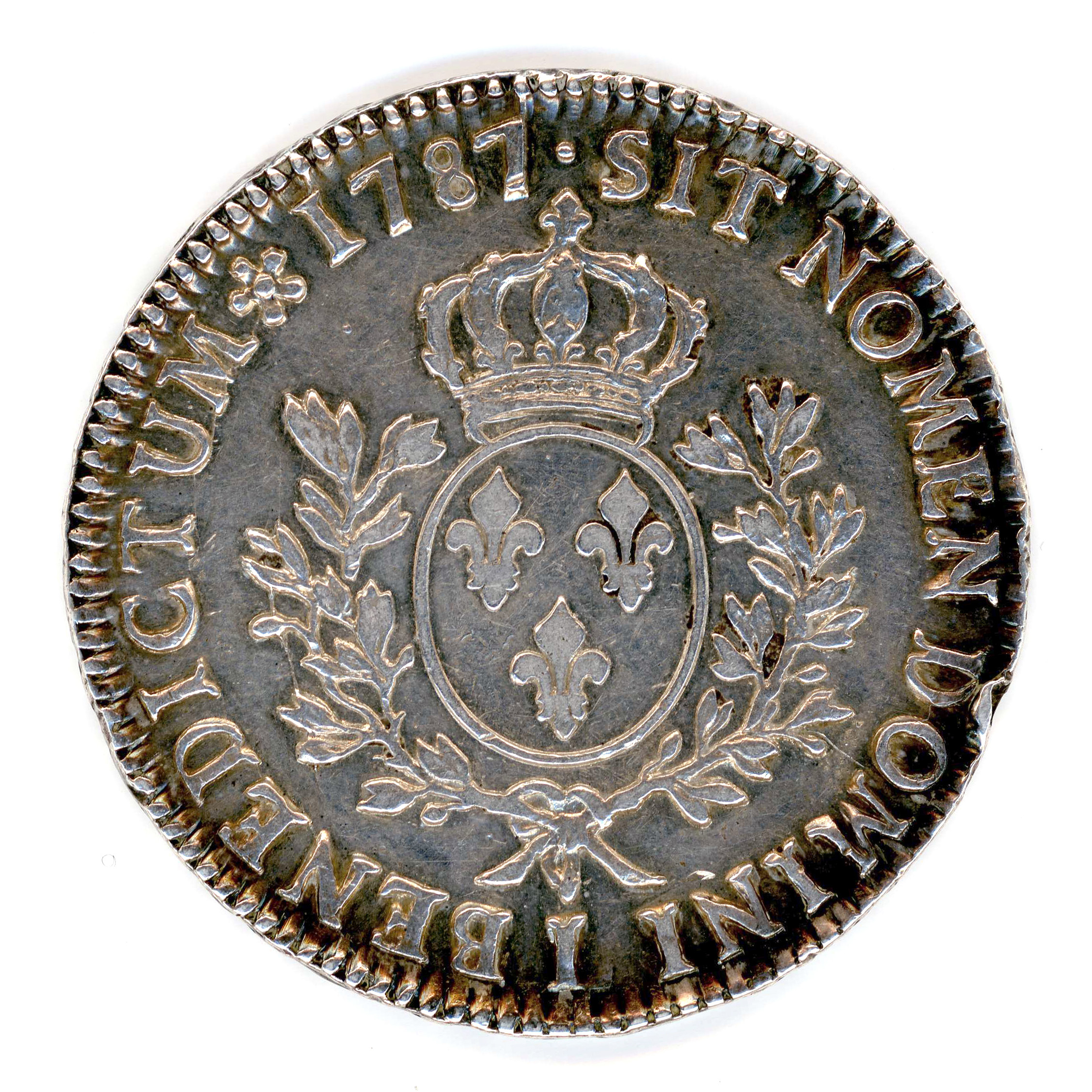 Louis XVI - Ecu aux branches d'olivier - 1787 L revers Louis XVI - Ecu aux branches d'olivier - 1787 L revers