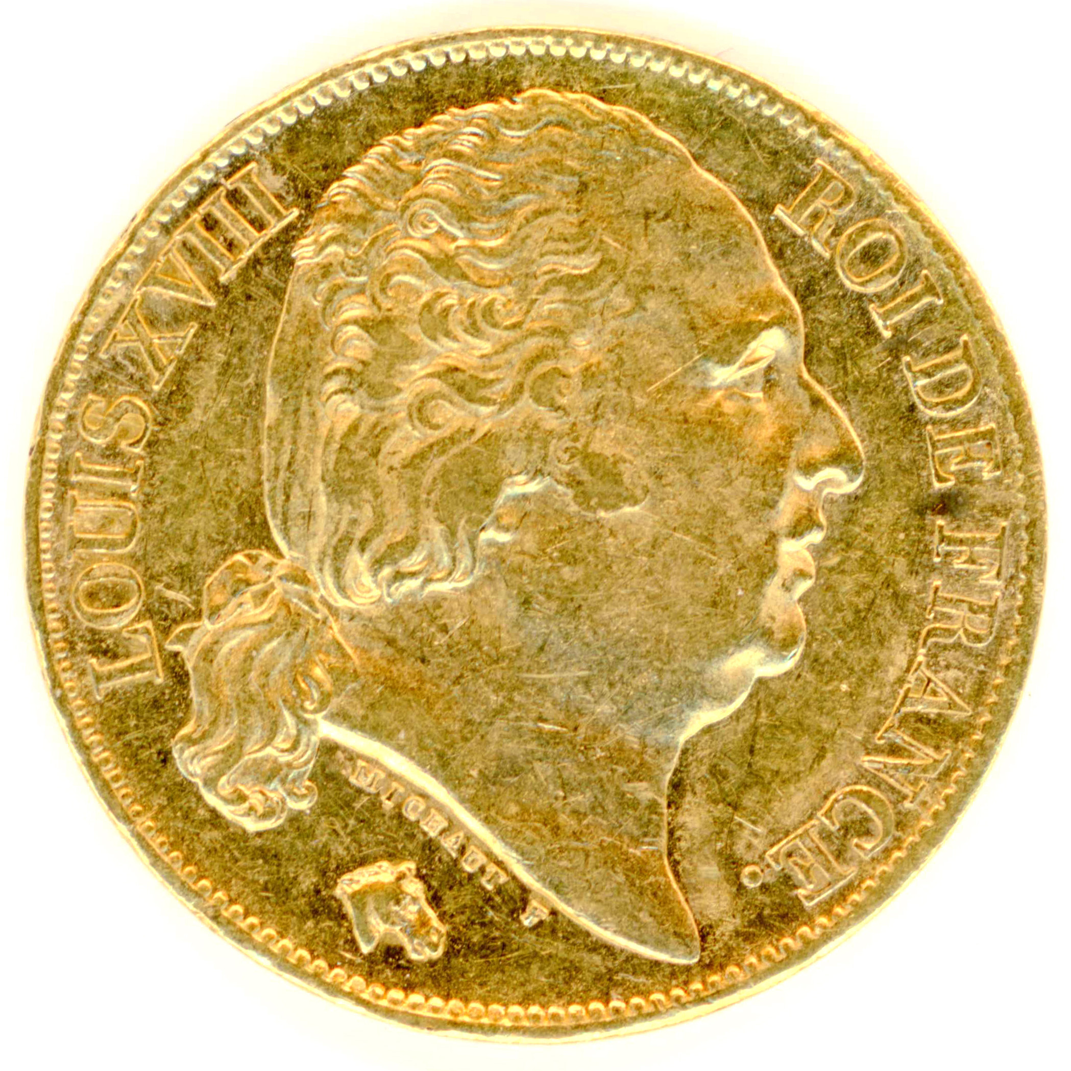 Louis XVIII - 20 Francs - 1818 A avers