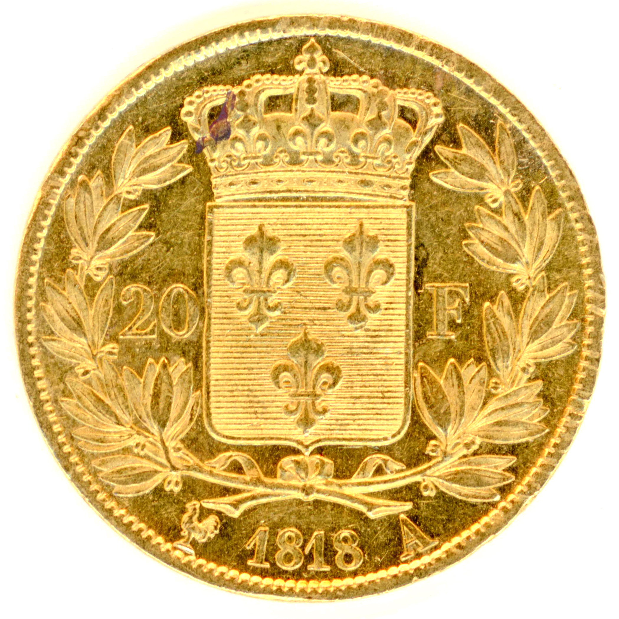 Louis XVIII - 20 Francs - 1818 A revers