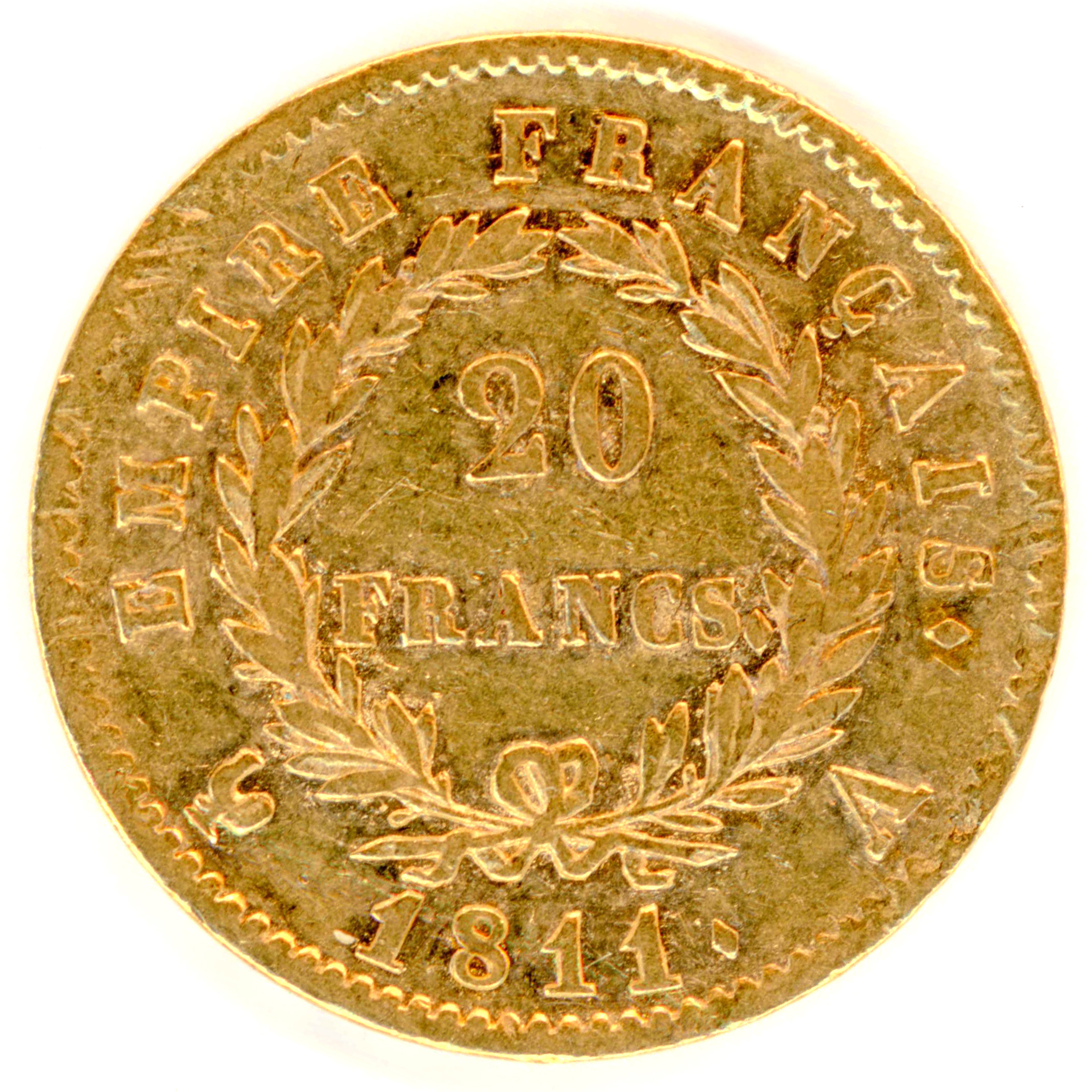 Napoléon Ier - 20 Francs - 1811 A revers
