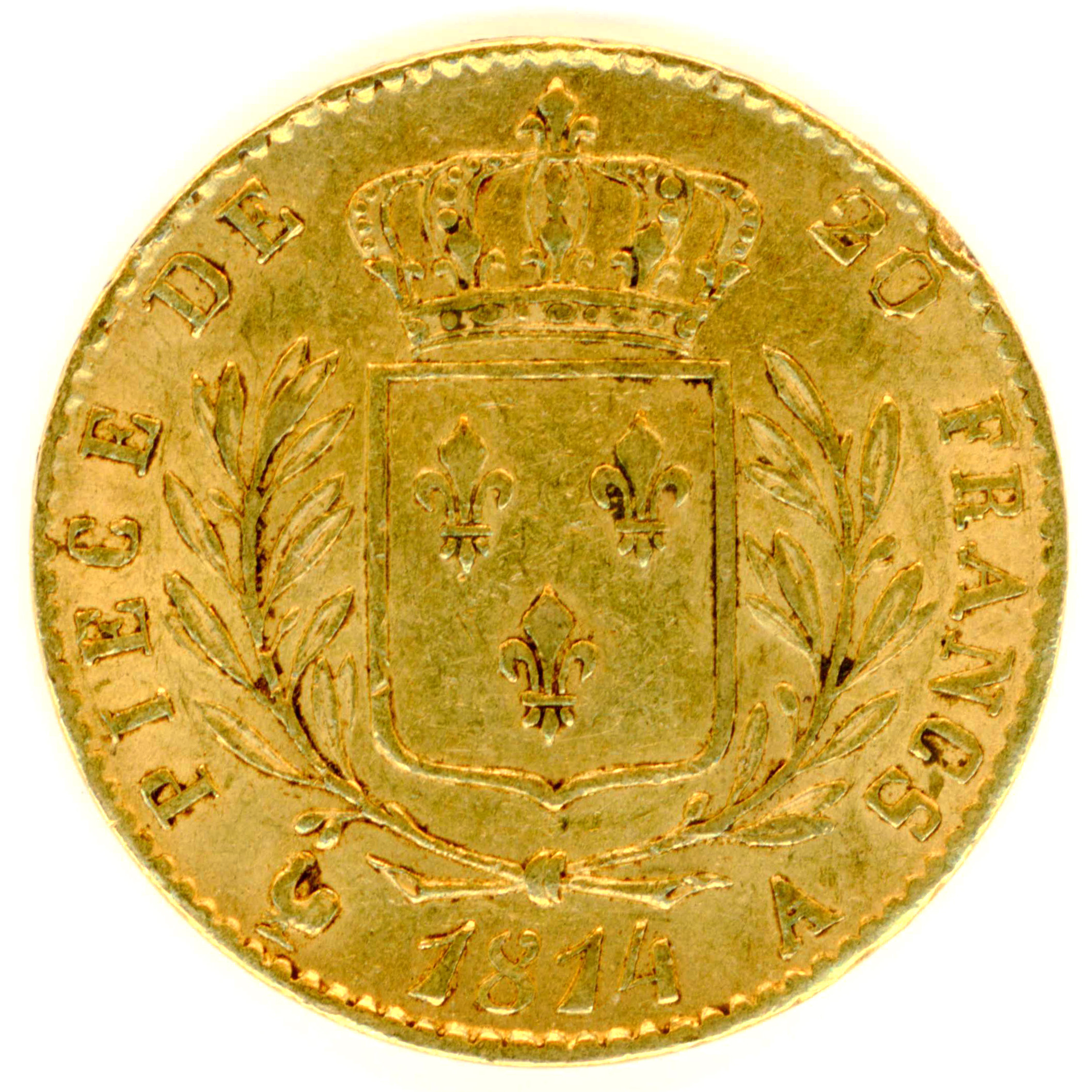 Louis XVIII - 20 Francs - 1814 A revers