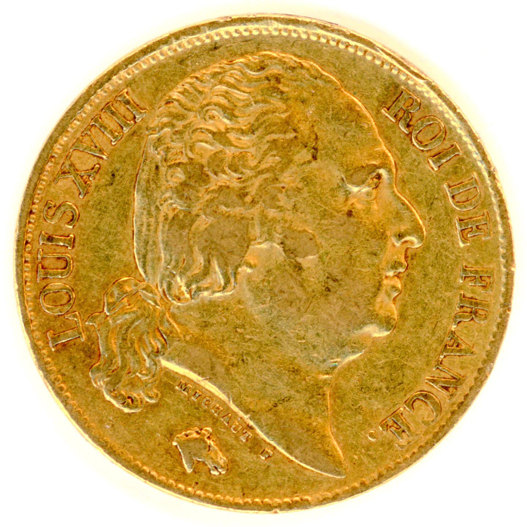 Louis XVIII - 20 Francs - 1818 W avers