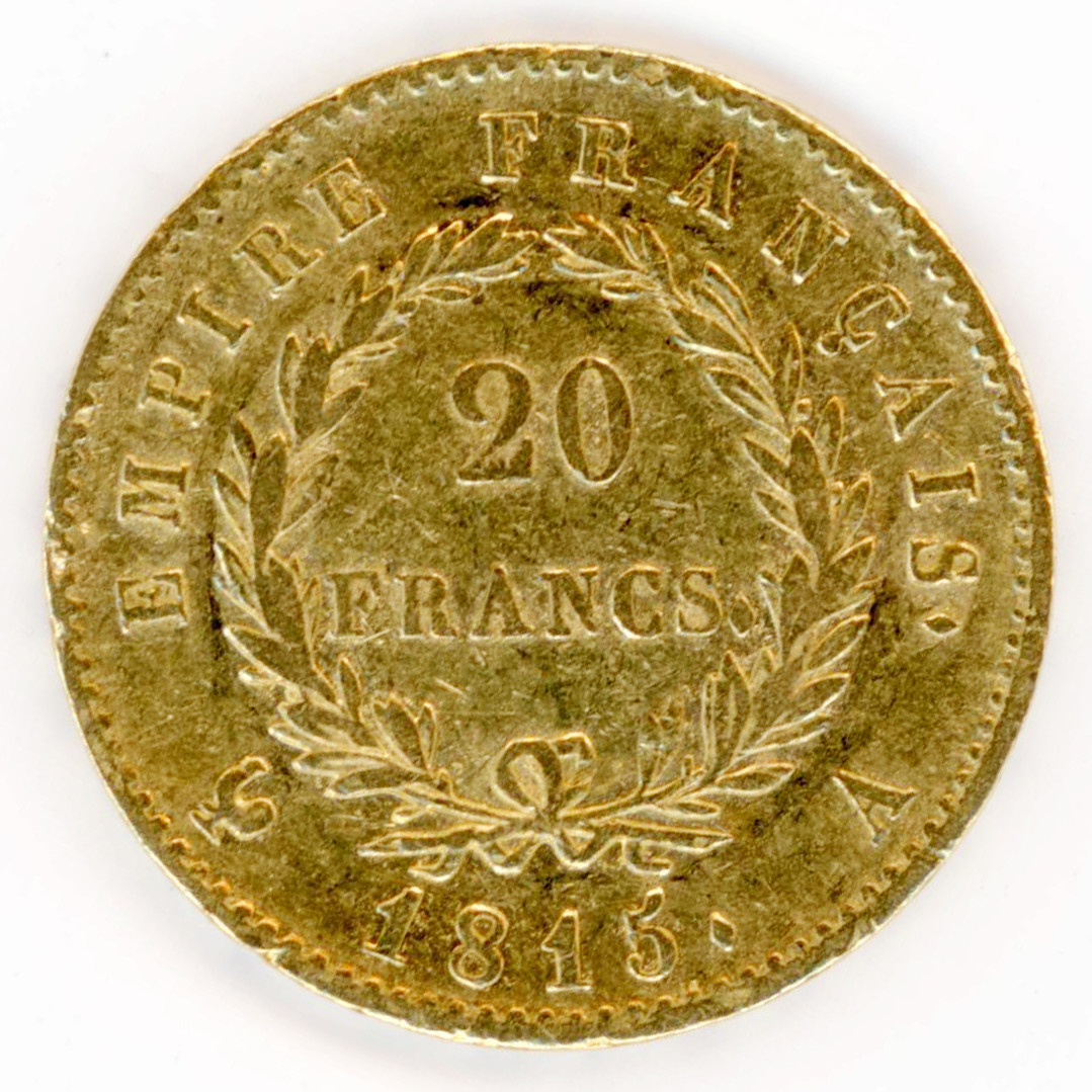 Napoléon Ier - 20 Francs 1815 A revers Napoléon Ier - 20 Francs 1815 A revers