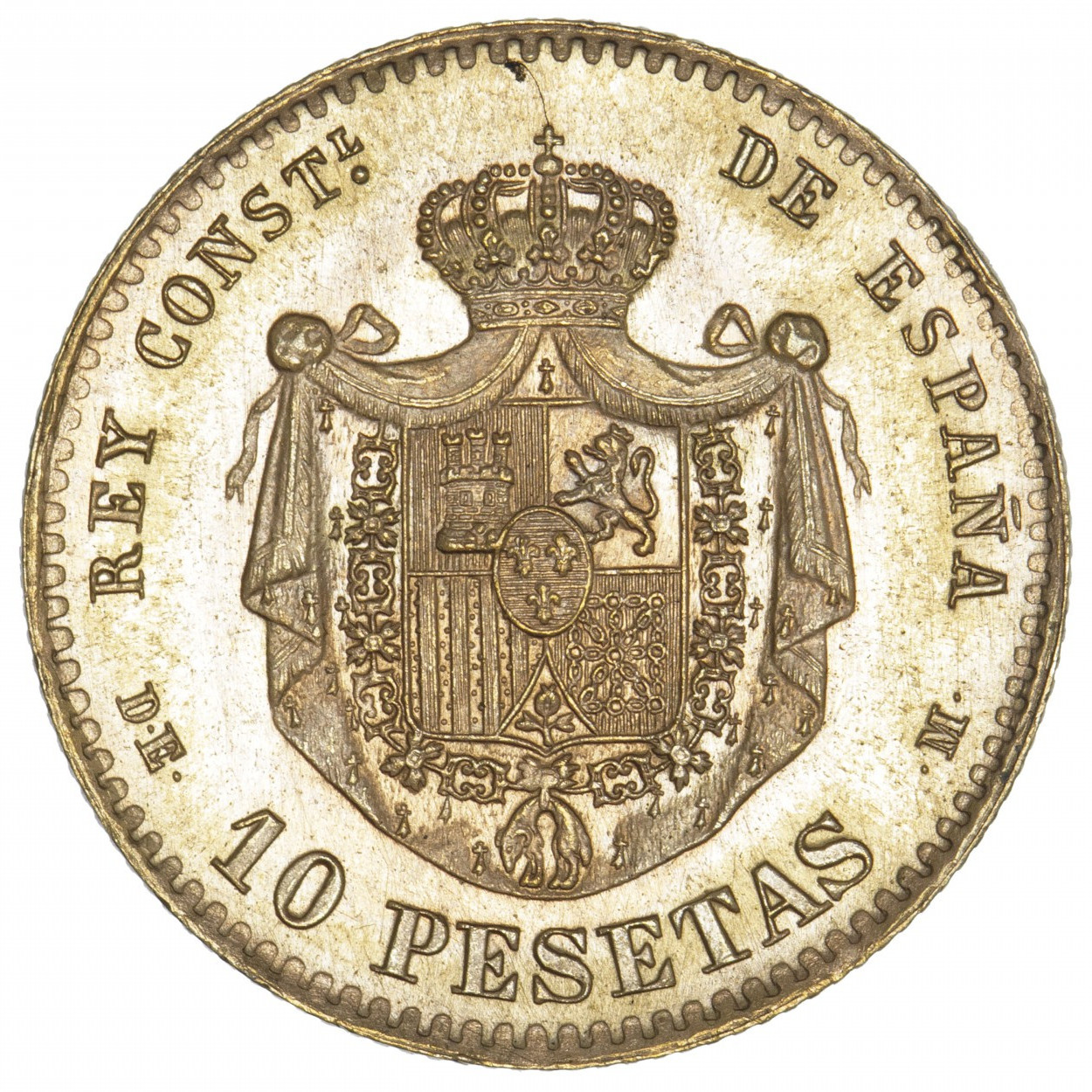 Espagne - 10 Pesetas - 1878 M revers
