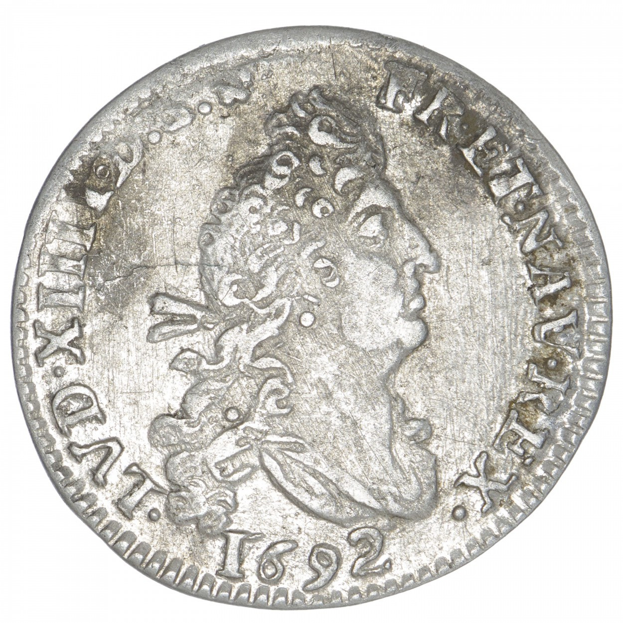 Louis XIV - Quadruple sol aux deux L - 1692 - 9 avers Louis XIV - Quadruple sol aux deux L - 1692 - 9 avers