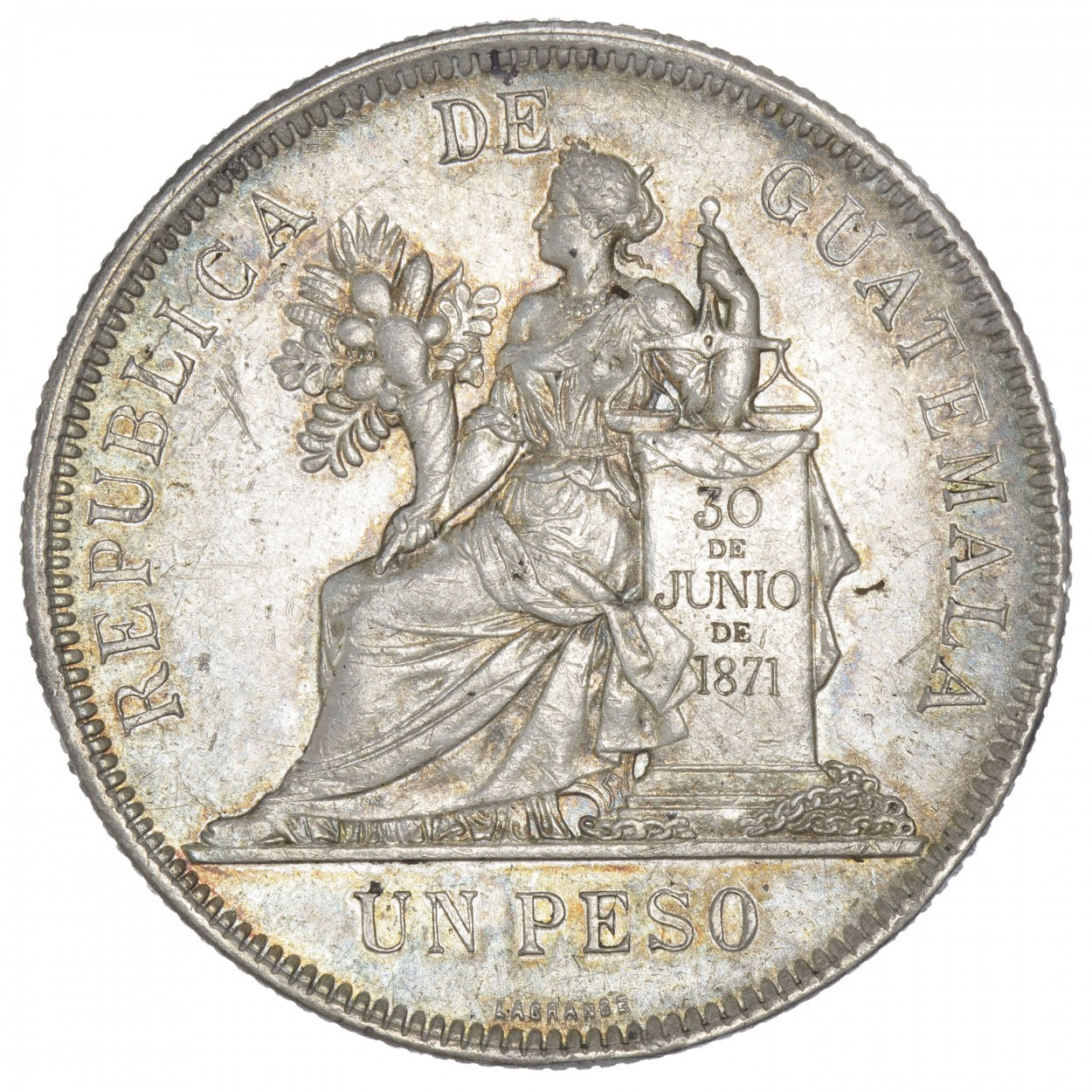 Guatemala - Un peso - 1894 avers