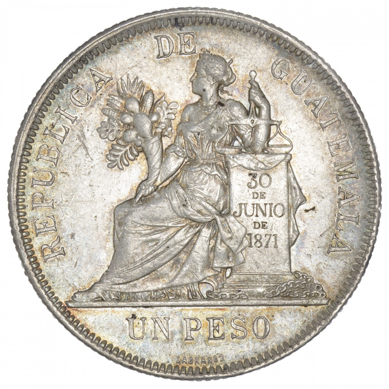 Guatemala - Un peso - 1894 avers Guatemala - Un peso - 1894 avers