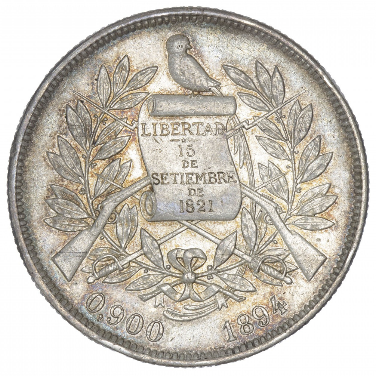 Guatemala - Un peso - 1894 revers Guatemala - Un peso - 1894 revers