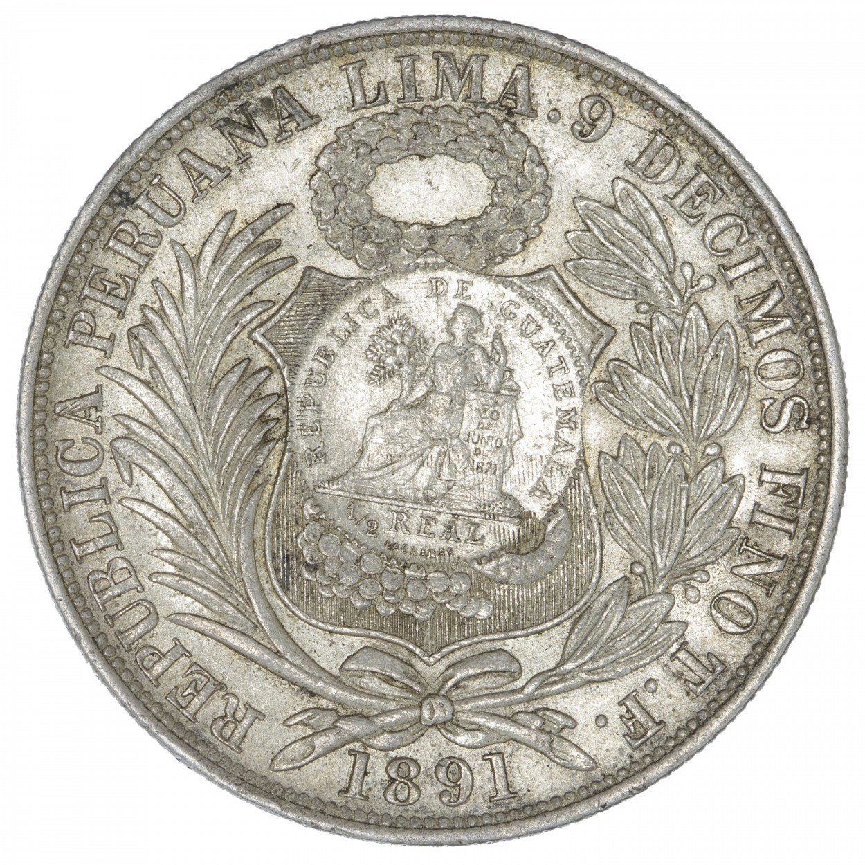 Guatemala - 1 Peso - Contremarqué avers Guatemala - 1 Peso - Contremarqué avers