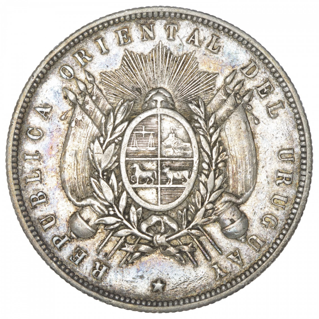 Uruguay - 1 peso - 1877 A avers Uruguay - 1 peso - 1877 A avers