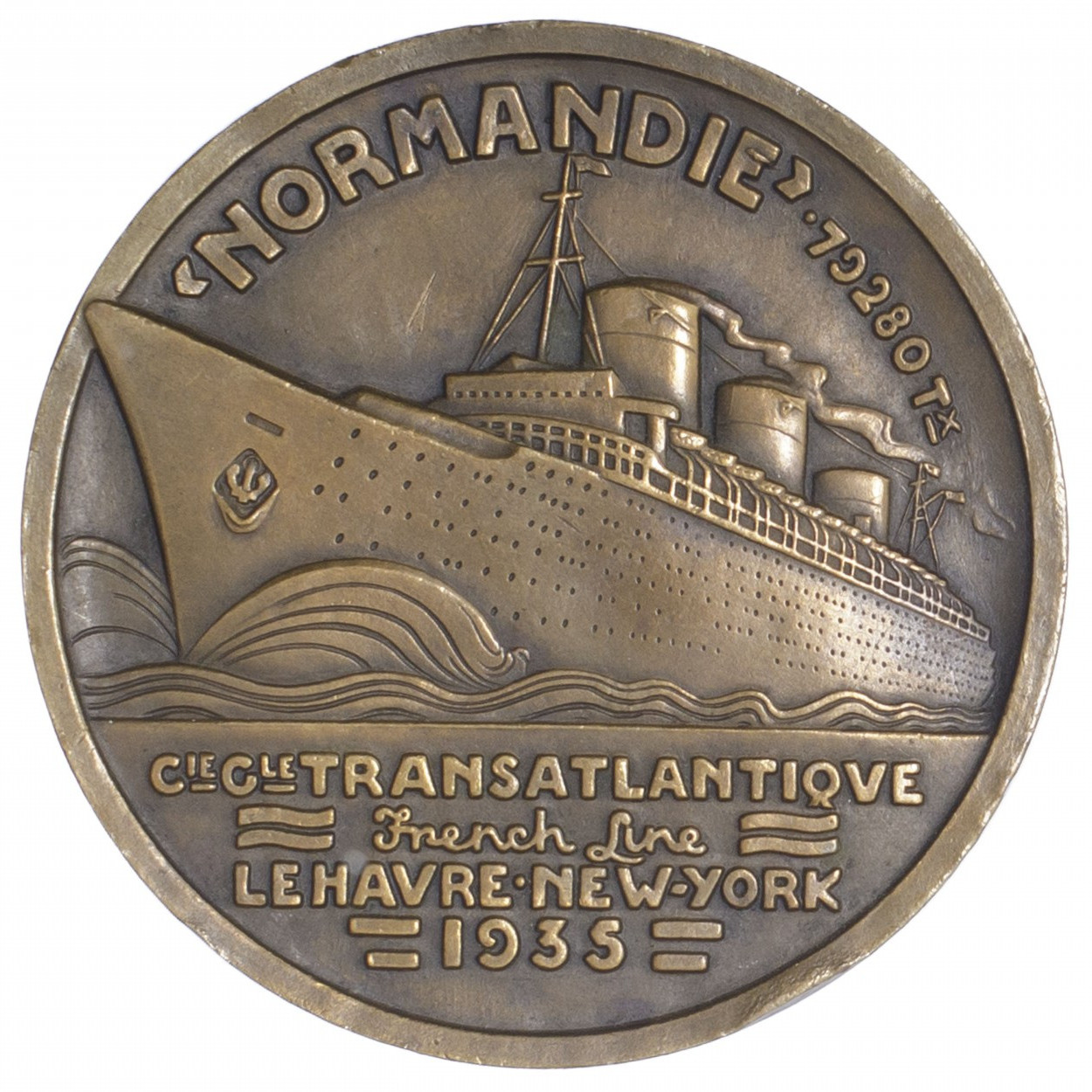 Le Normandie - Médaille en bronze - 1935 revers