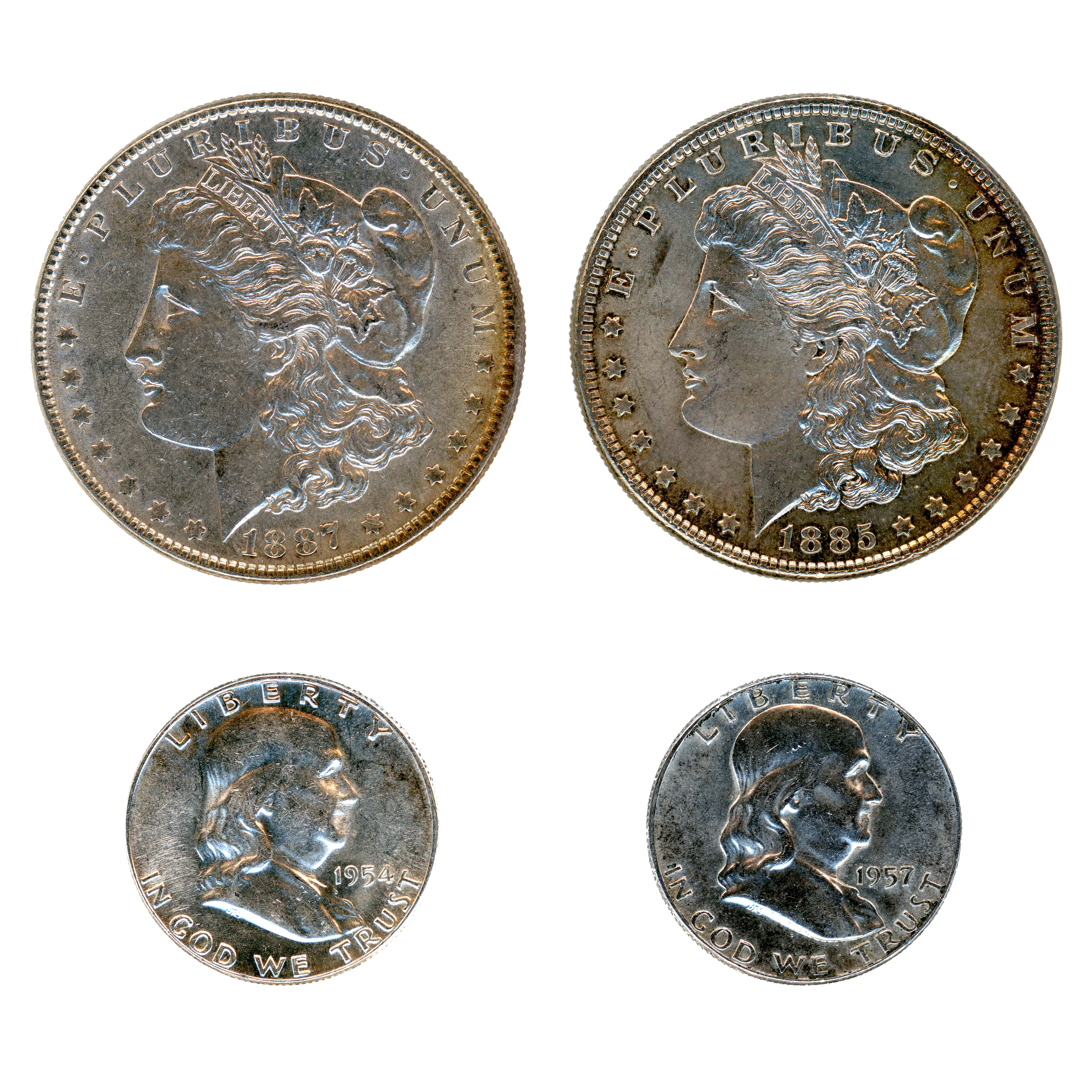 USA - Lot de 4 Monnaies en argent avers USA - Lot de 4 Monnaies en argent avers