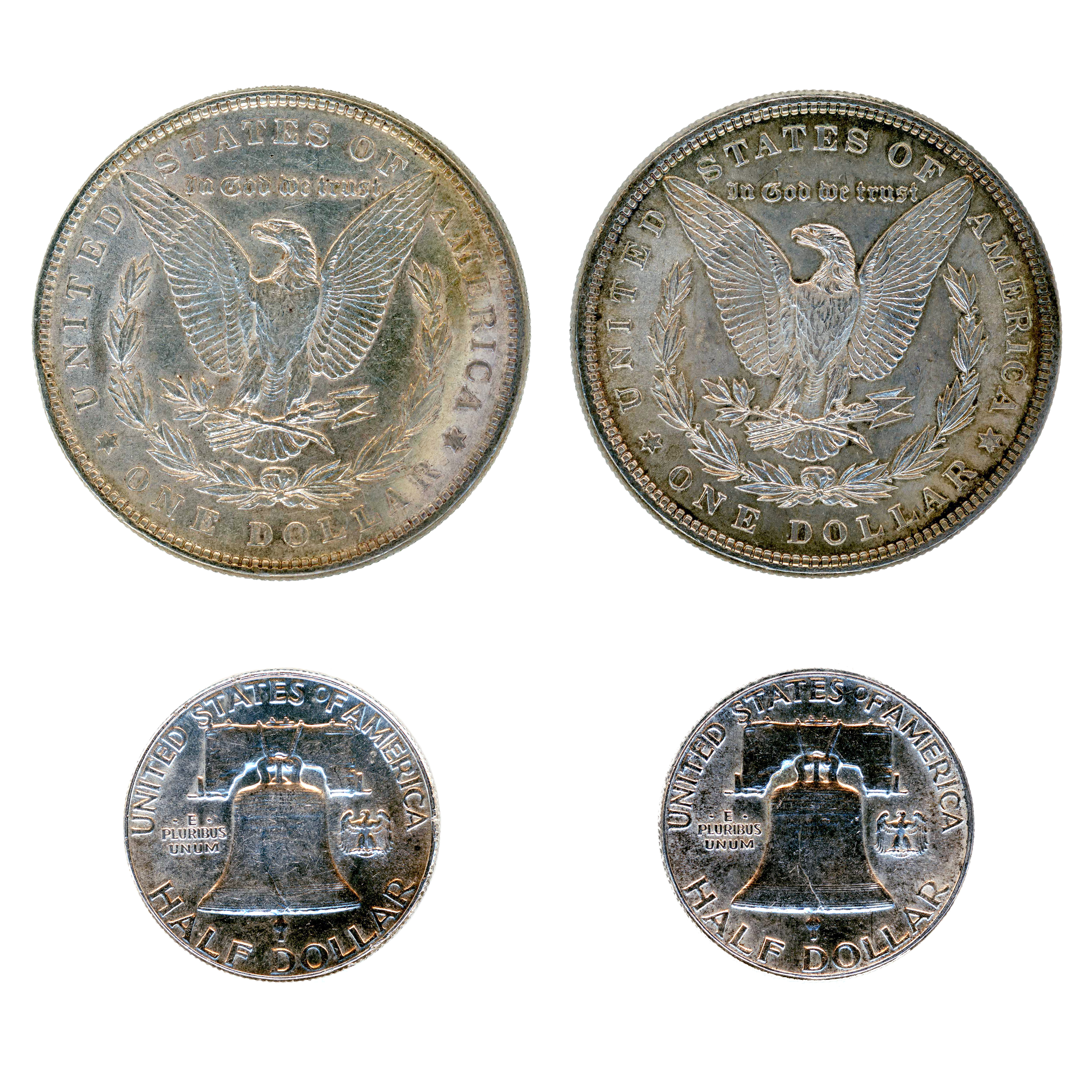 USA - Lot de 4 Monnaies en argent revers USA - Lot de 4 Monnaies en argent revers