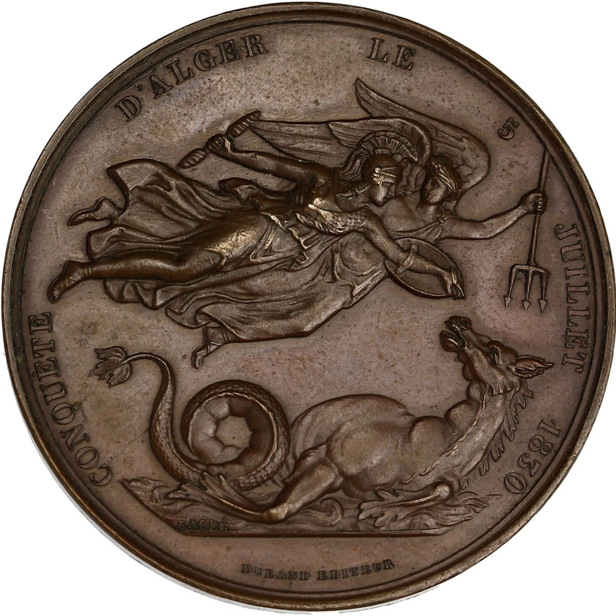 Médaille bronze - Conquête d'Alger - 1830 avers