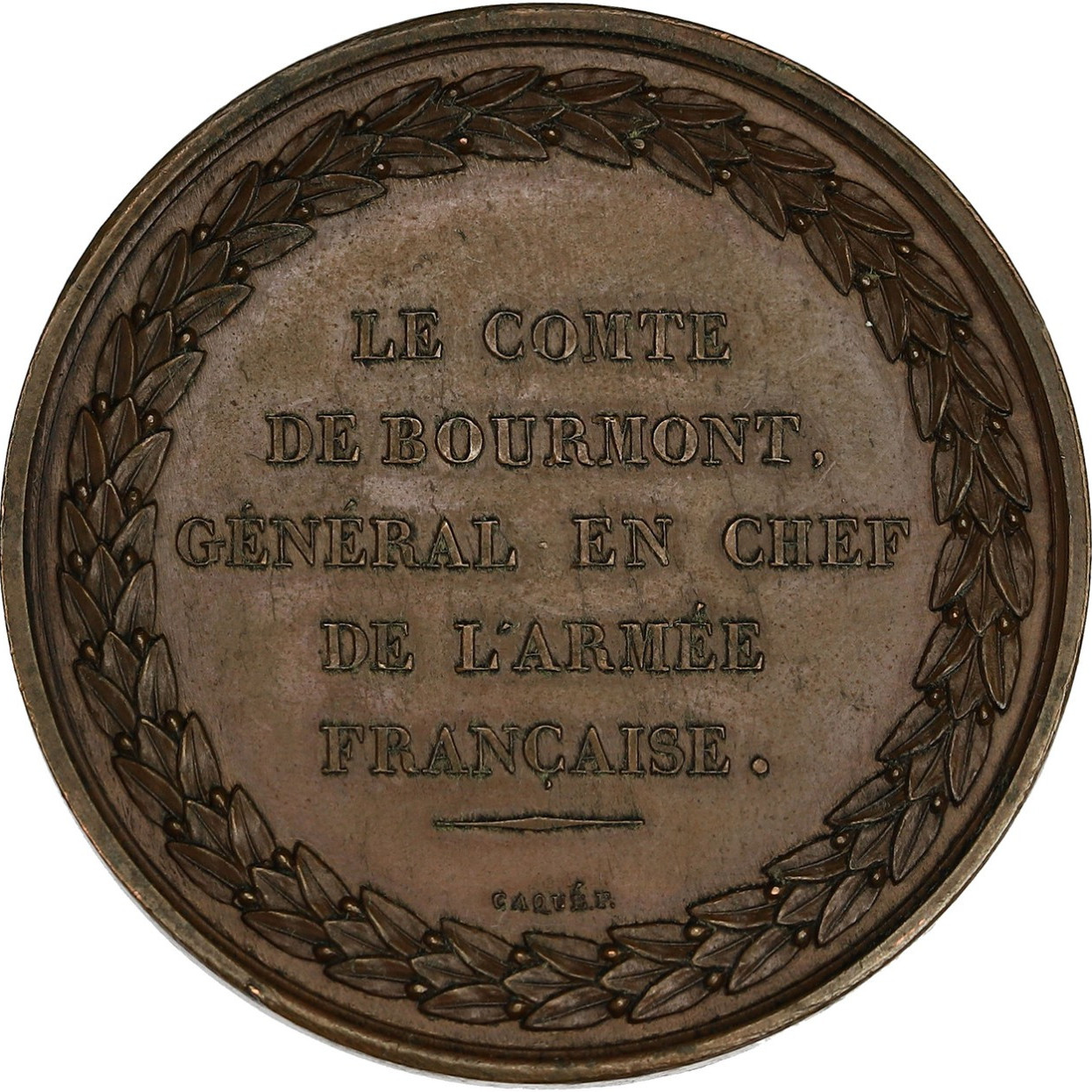 Médaille bronze - Conquête d'Alger - 1830 revers
