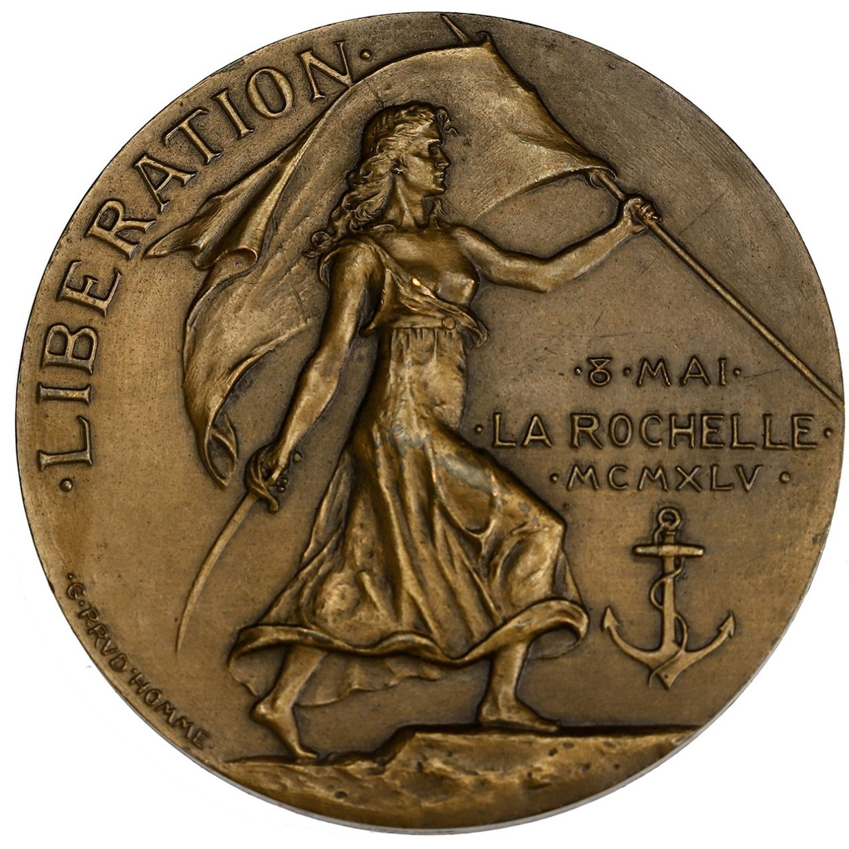 La Rochelle - Médaille - IVème siège - 1945  avers