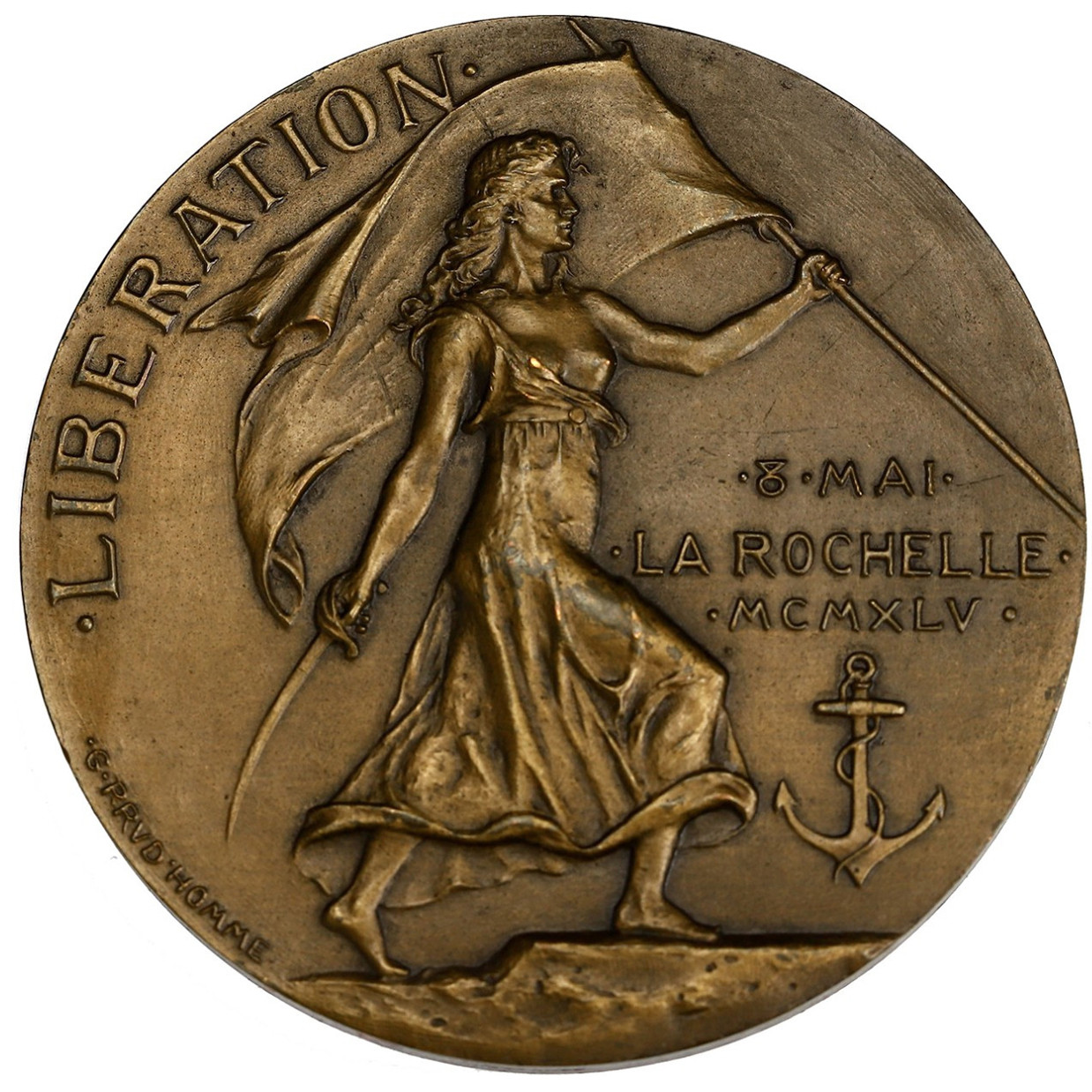 La Rochelle - Médaille - IVème siège - 1945 avers La Rochelle - Médaille - IVème siège - 1945 avers