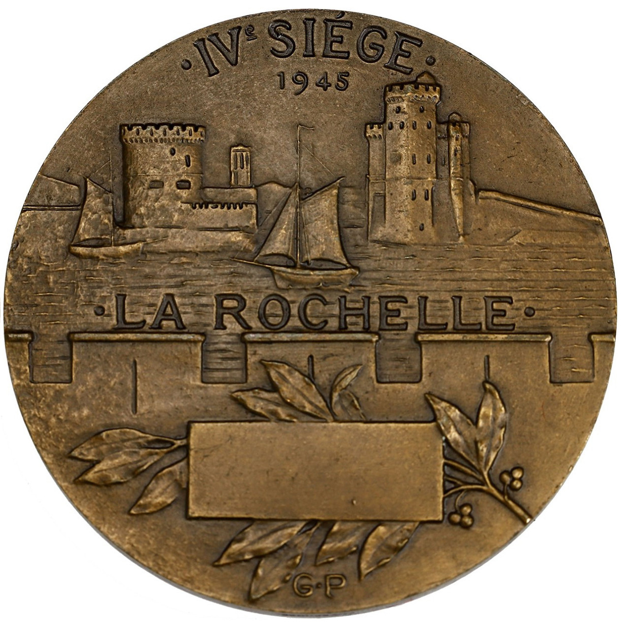 La Rochelle - Médaille - IVème siège - 1945  revers