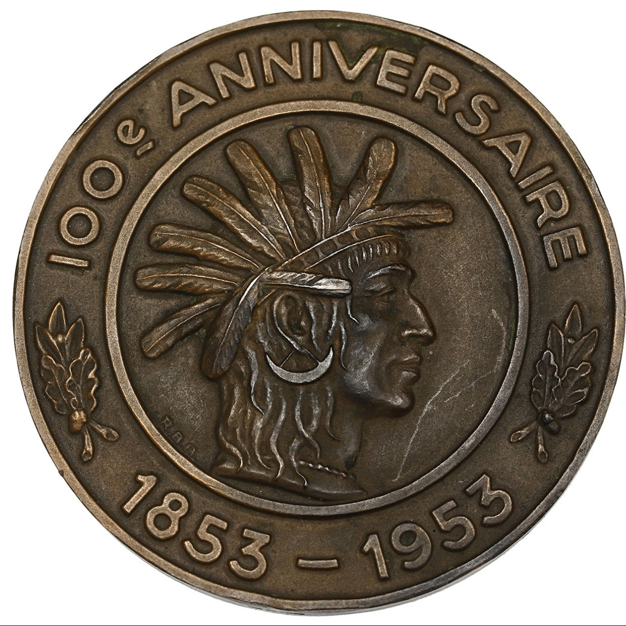 Guadeloupe - Médaille en bronze - 1953 avers Guadeloupe - Médaille en bronze - 1953 avers