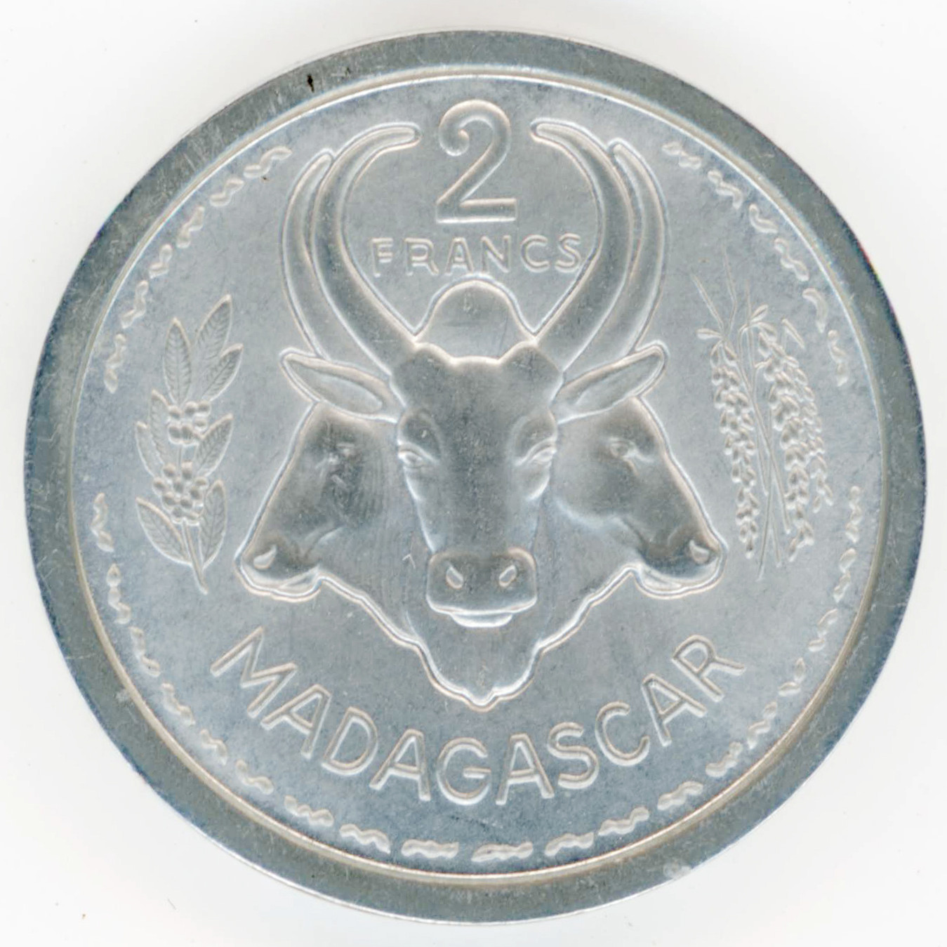 Madagascar - Essai-piéfort - 2 Francs - 1948 revers Madagascar - Essai-piéfort - 2 Francs - 1948 revers
