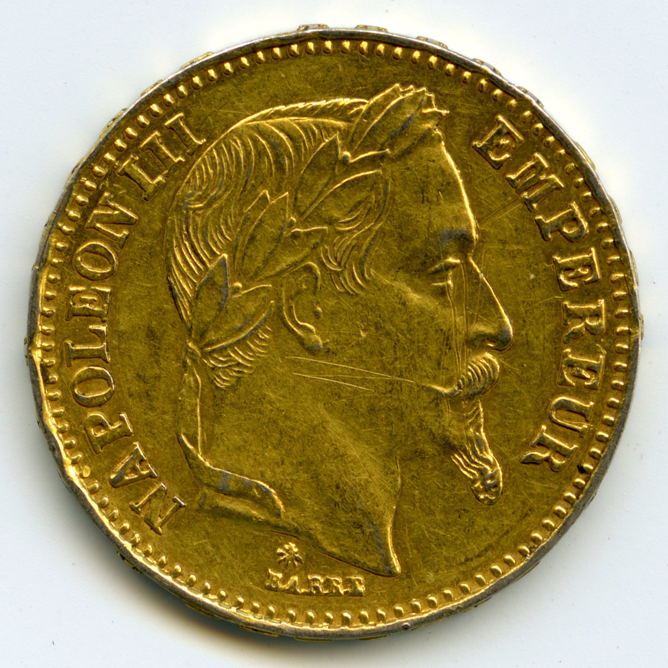 Napoléon III - 20 Frs Platine - 1865 A avers Napoléon III - 20 Frs Platine - 1865 A avers