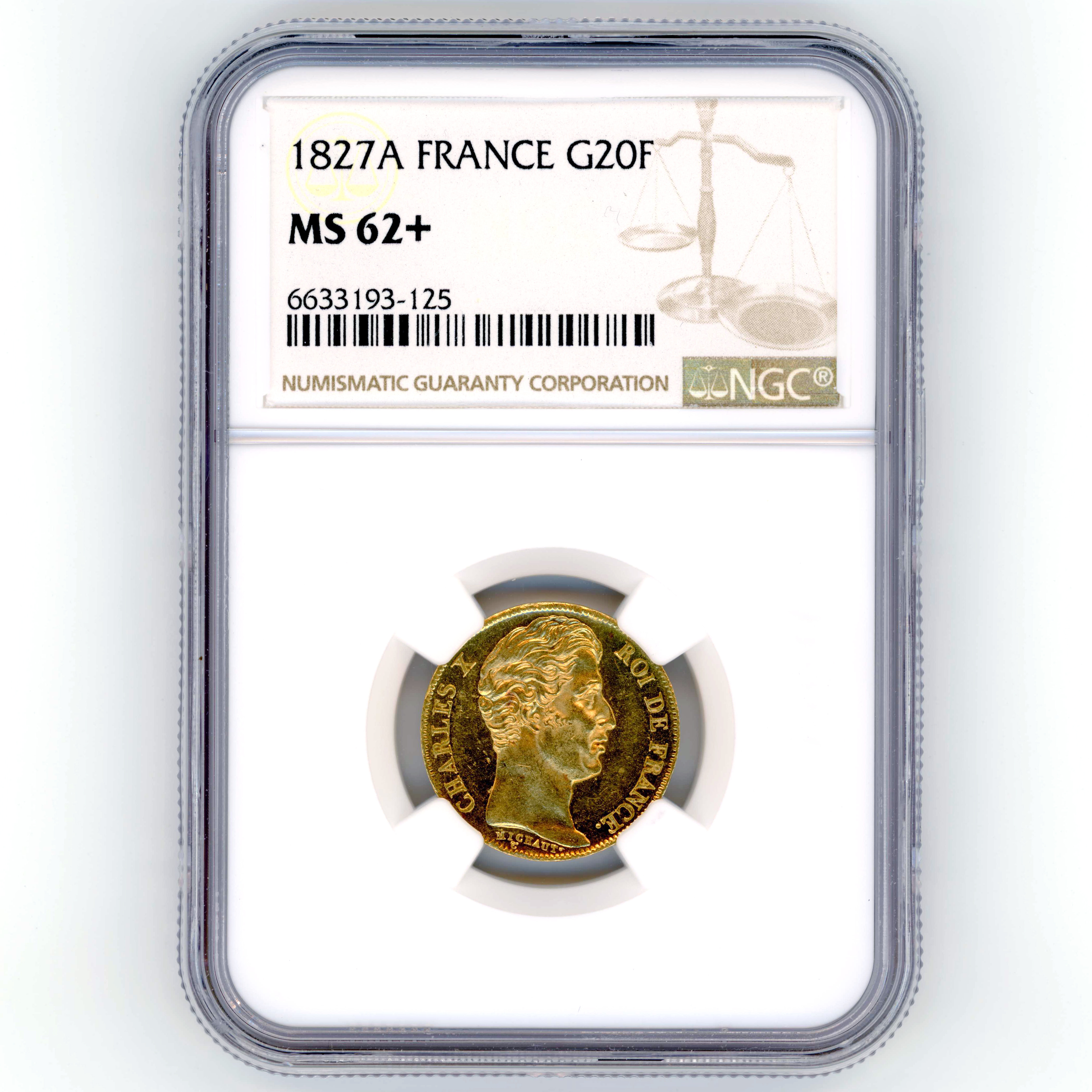Charles X - 20 Francs - 1827 - Paris  avers