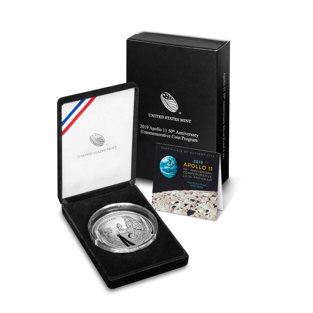 USA - Dollar - APOLLO 11 - 2019 - 5 OZ Argent  revers