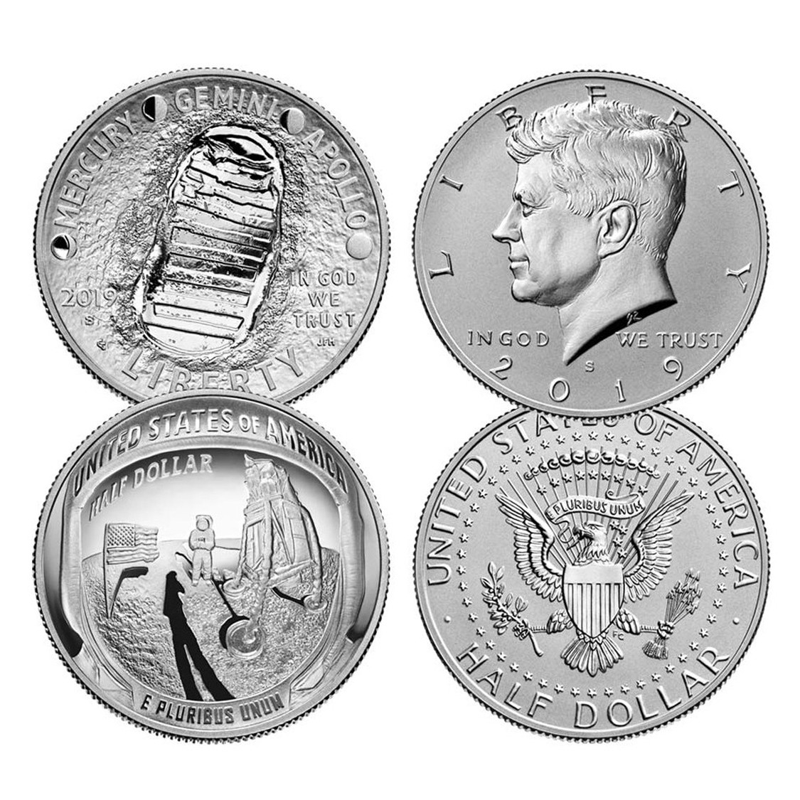 USA - APOLLO 11 - Set Half Dollar - 2019 avers