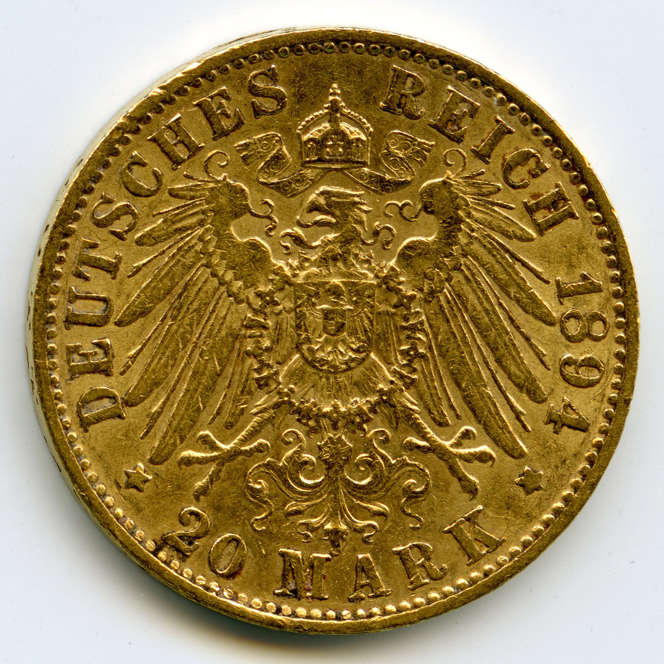 Allemagne - 20 Mark - 1894 E revers