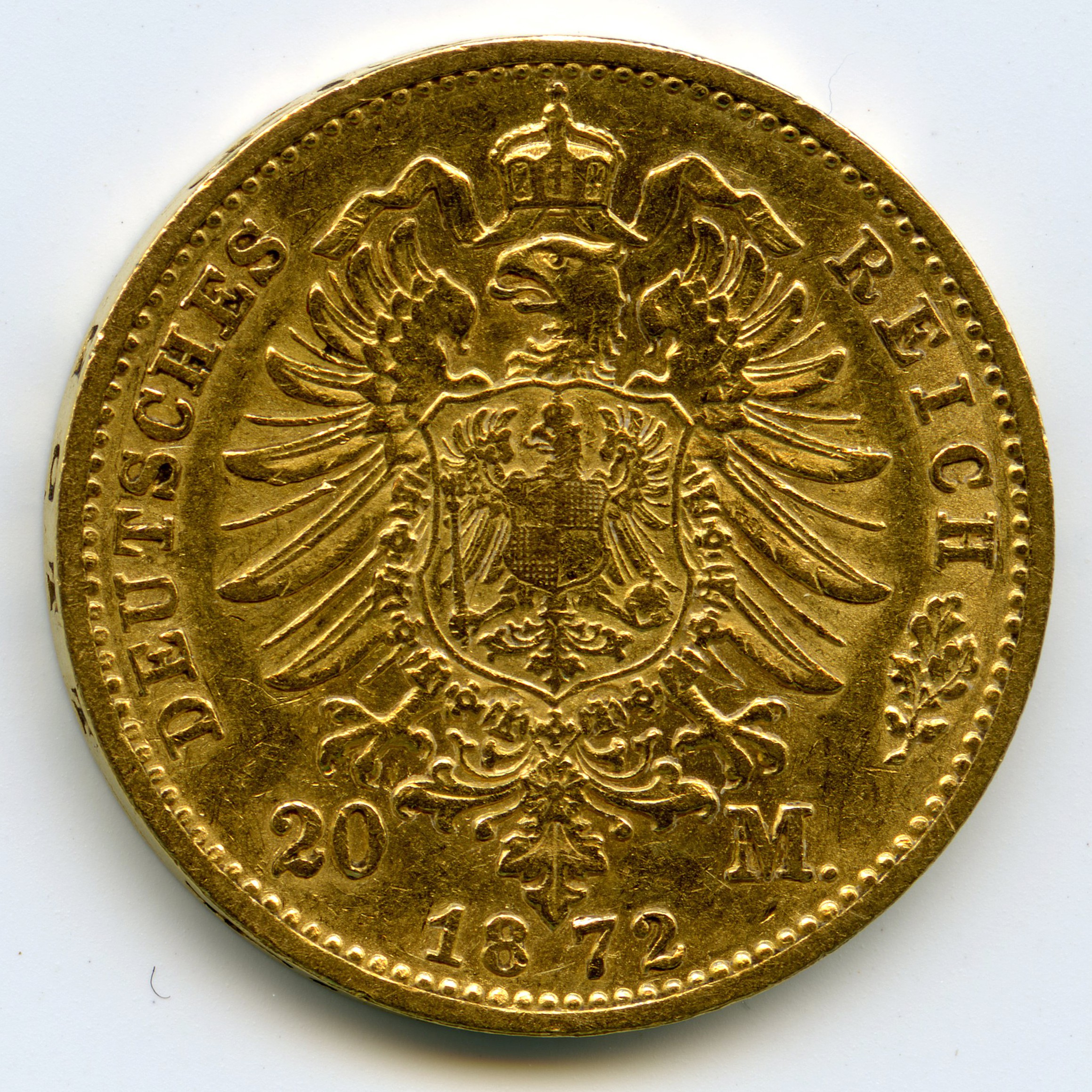 Allemagne - 20 Mark - 1872 F revers