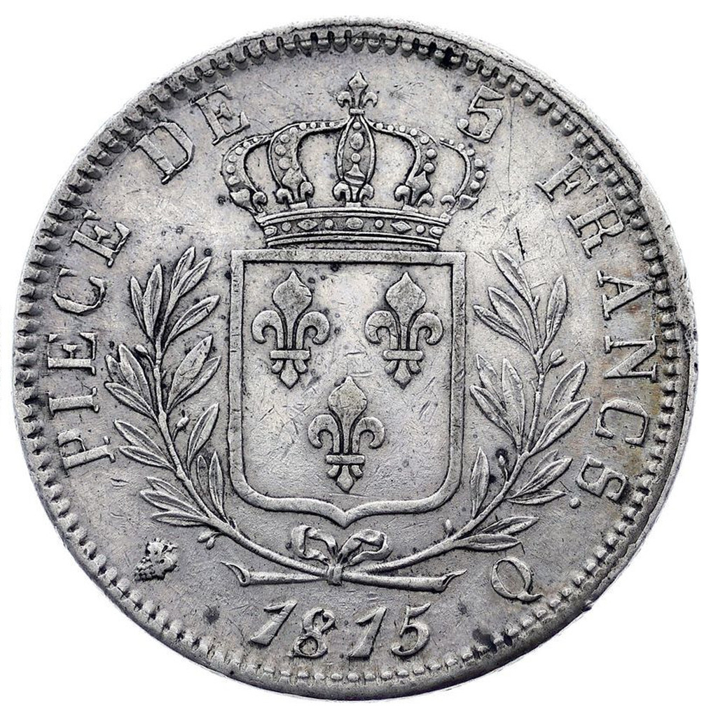 Louis XVIII - 5 Francs - 1815 Q revers