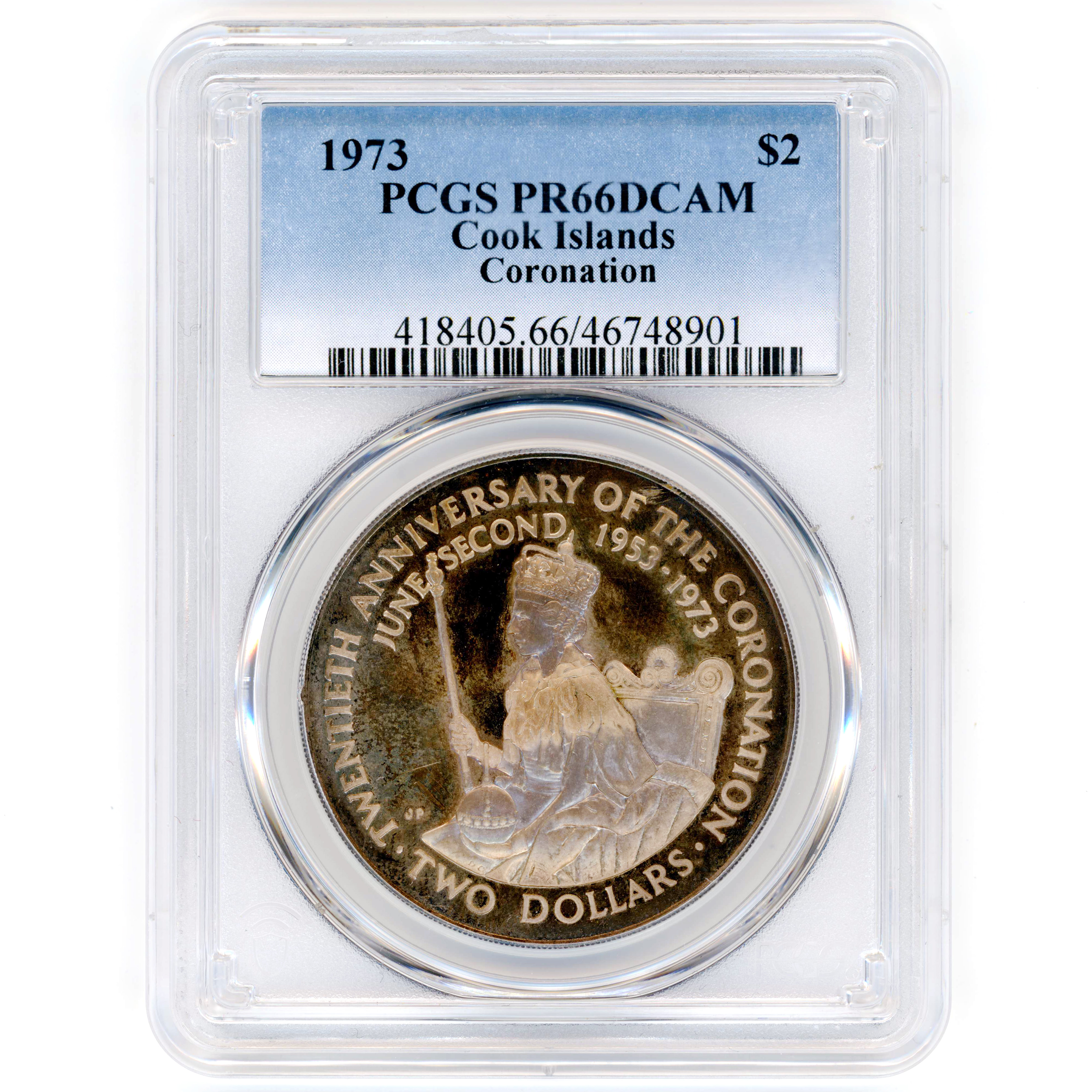 Îles Cook - 2 Dollars - 1973 avers Îles Cook - 2 Dollars - 1973 avers