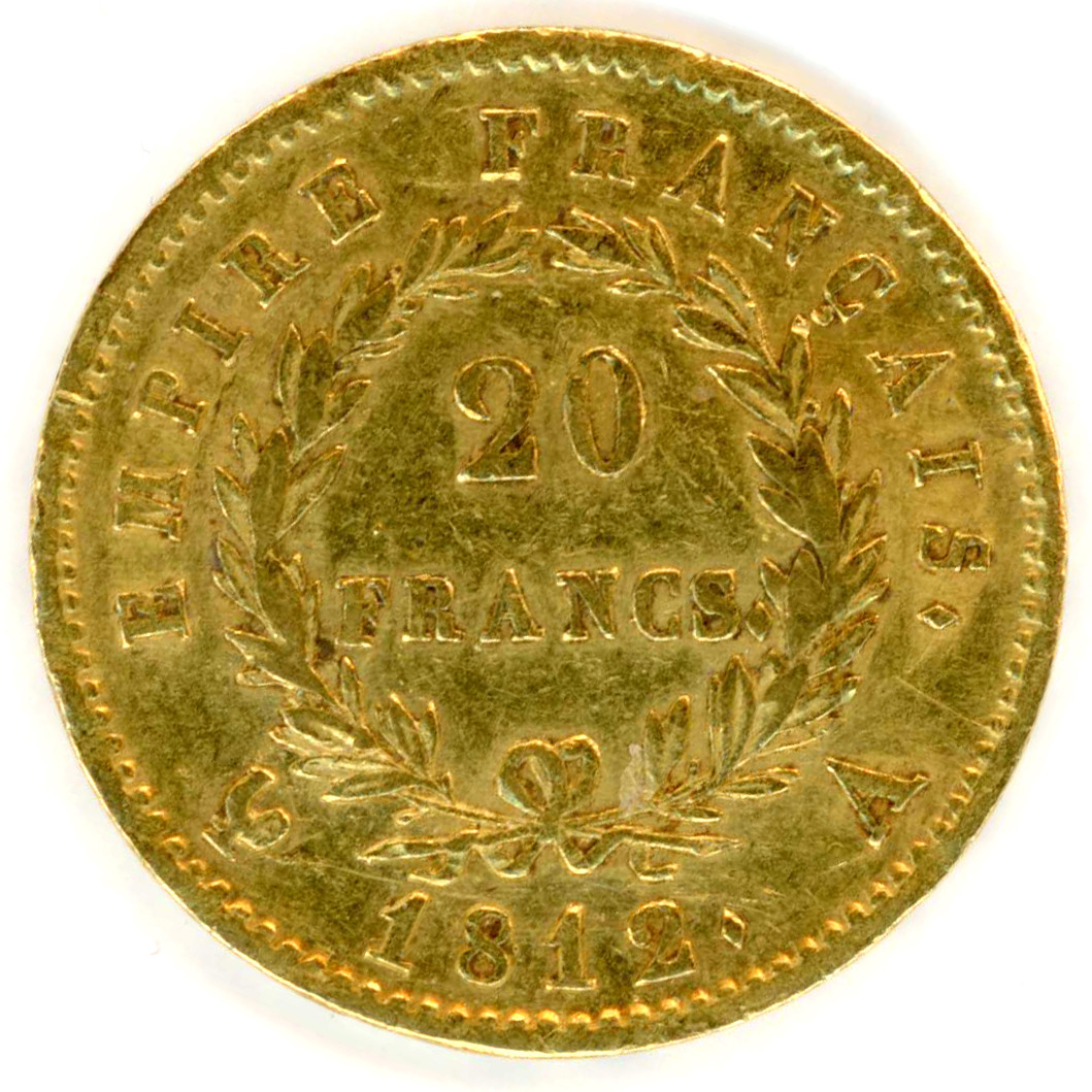 Napoléon Ier - 20 Francs - 1812 A revers