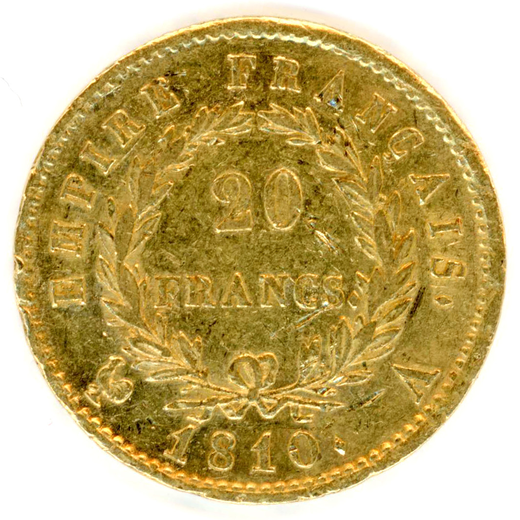 Napoléon Ier - 20 Francs - 1810 A revers