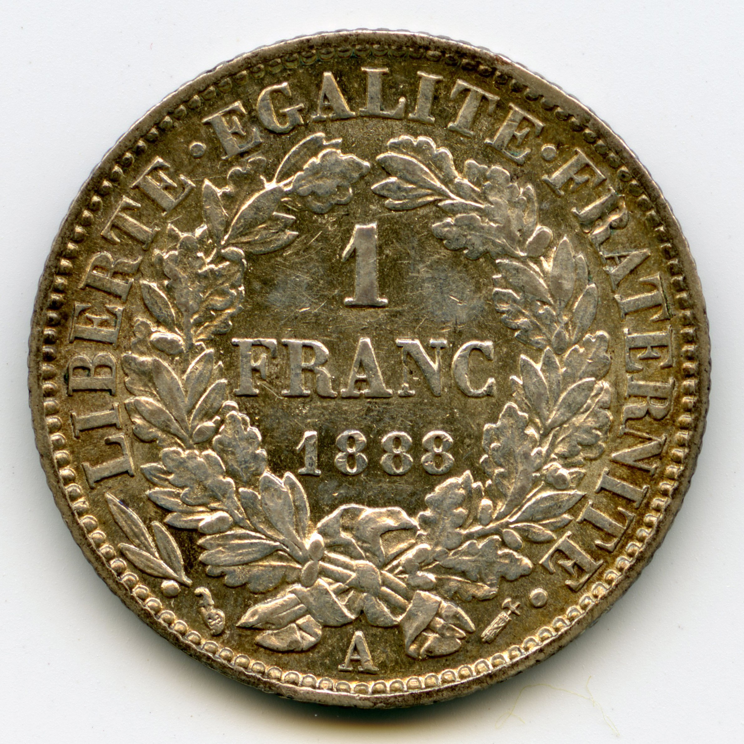 Cérès - 1 Franc - 1888 A revers Cérès - 1 Franc - 1888 A revers