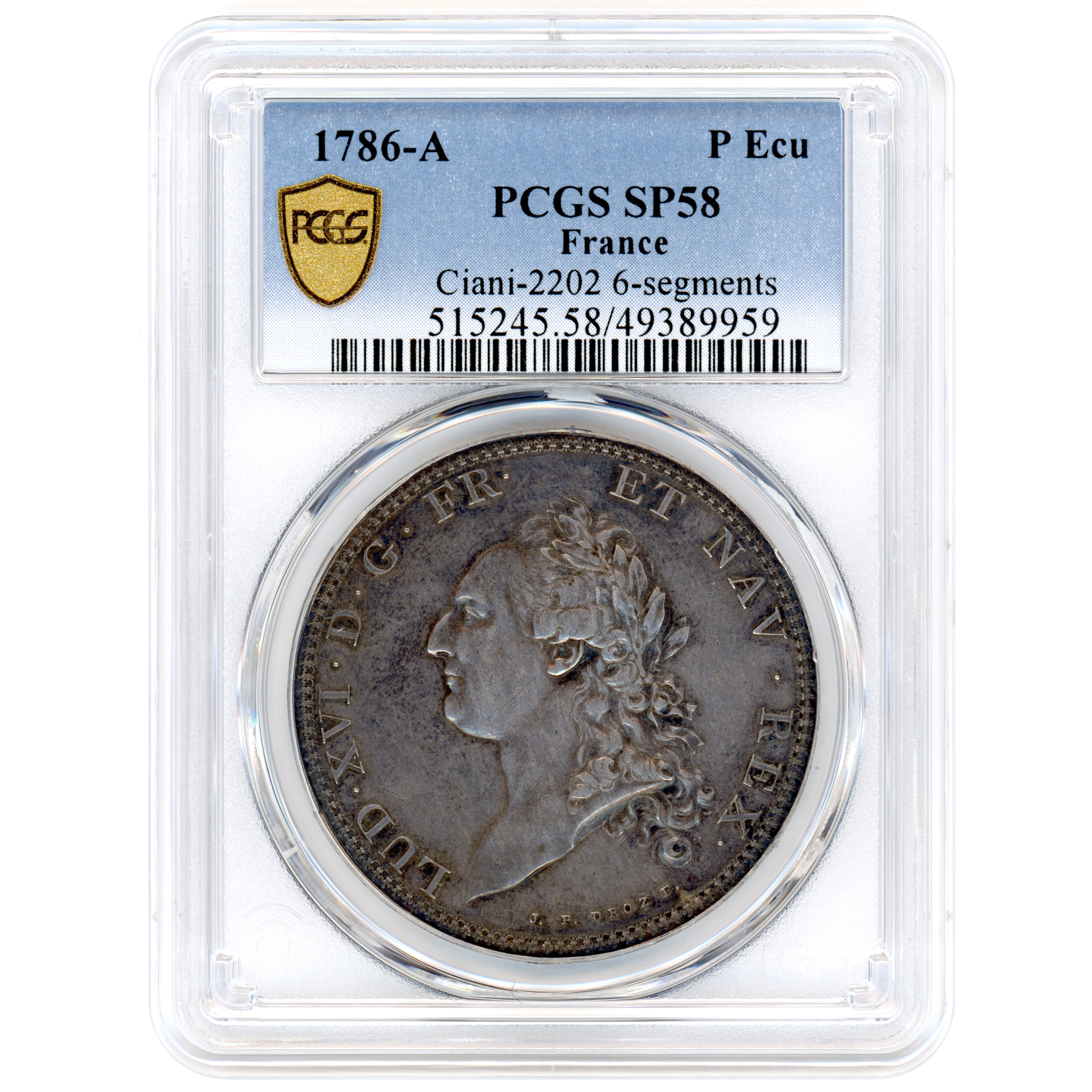 Louis XVI - Ecu de Calonne - 1786 - Paris avers Louis XVI - Ecu de Calonne - 1786 - Paris avers