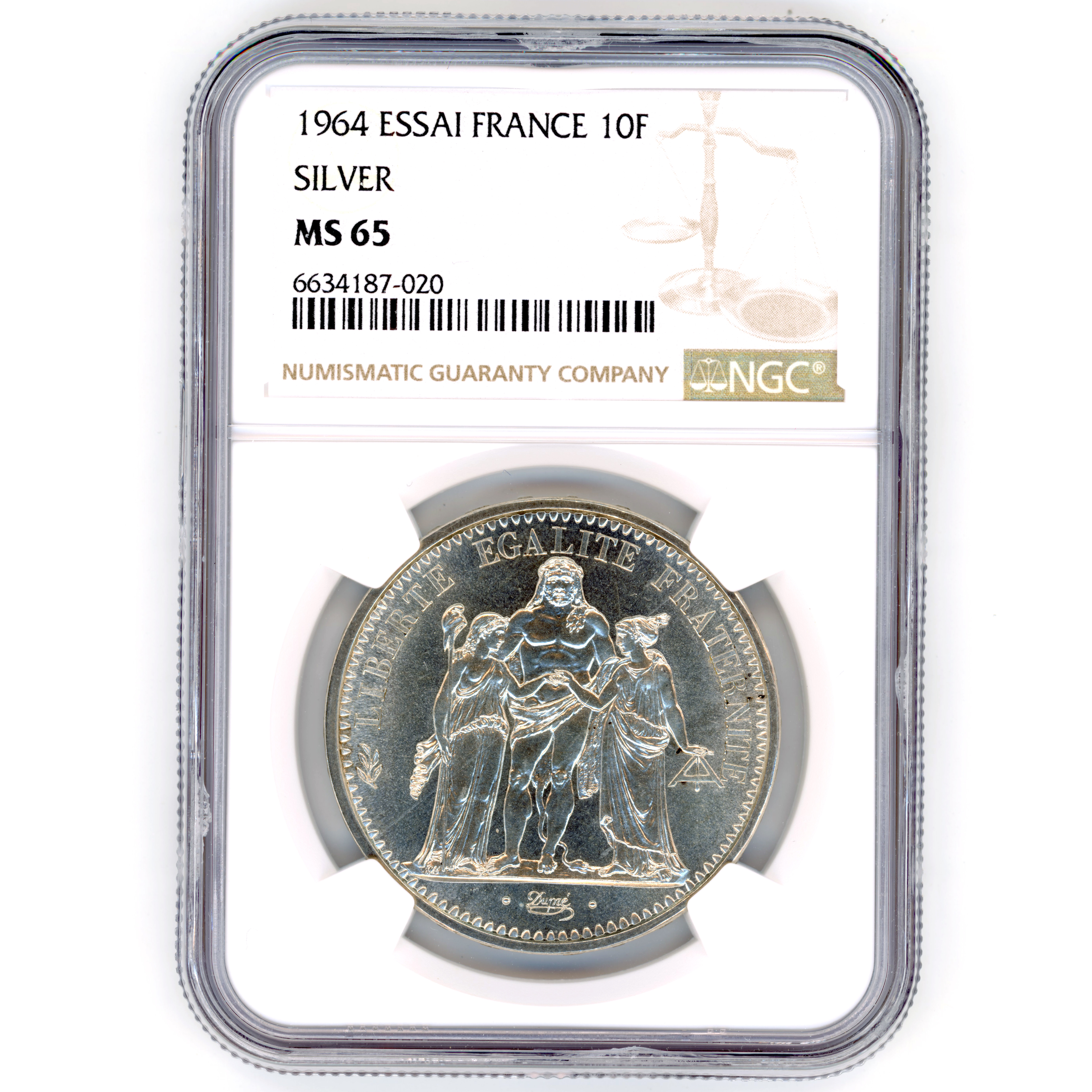 10 Francs Hercule - Essai - 1964 - Paris avers 10 Francs Hercule - Essai - 1964 - Paris avers