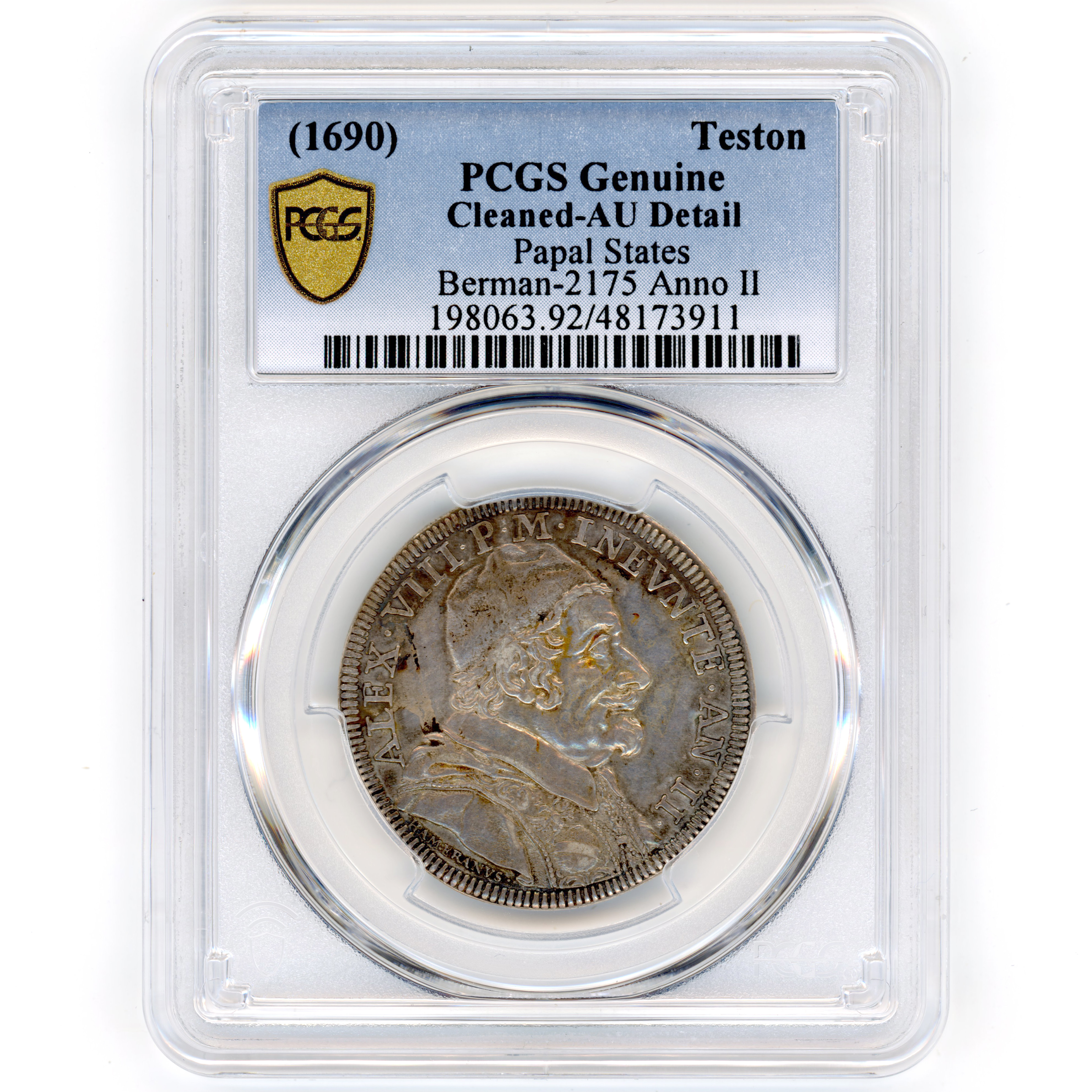 Italie - Alexander VIII - Teston - An II avers Italie - Alexander VIII - Teston - An II avers