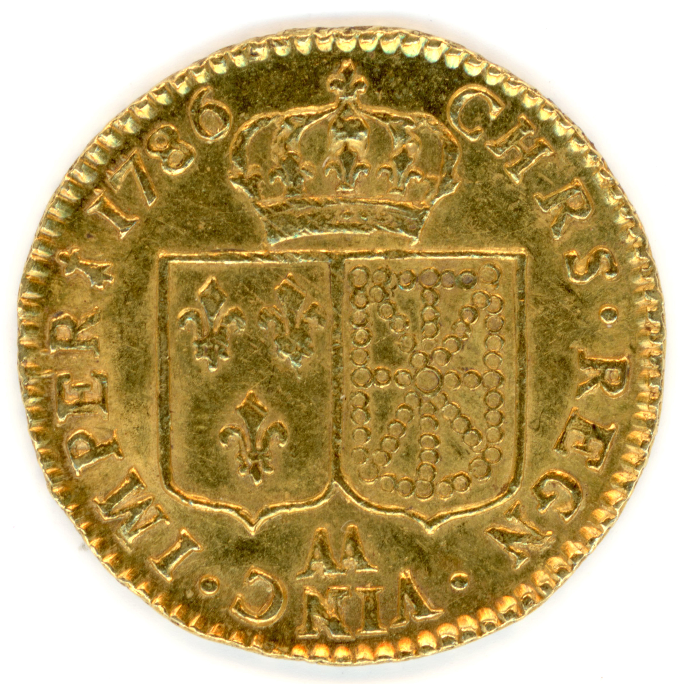 Louis XVI - Louis d’or à la tête nue – 1786 AA revers Louis XVI - Louis d’or à la tête nue – 1786 AA revers