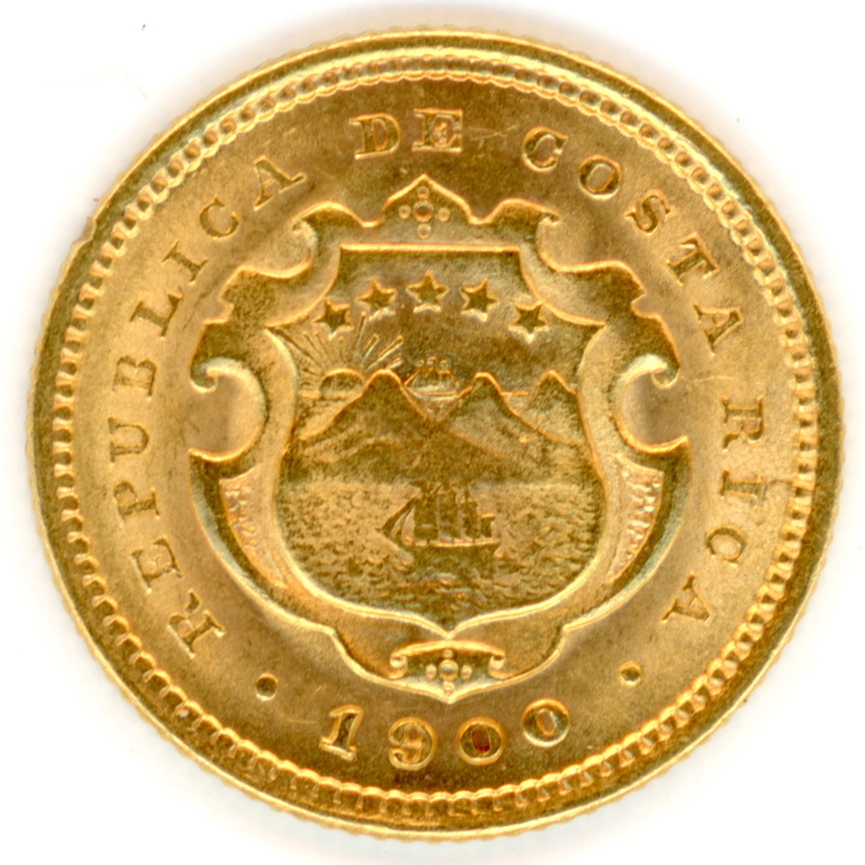 Costa Rica - 2 Colones - 1900 - Philadelphie revers Costa Rica - 2 Colones - 1900 - Philadelphie revers