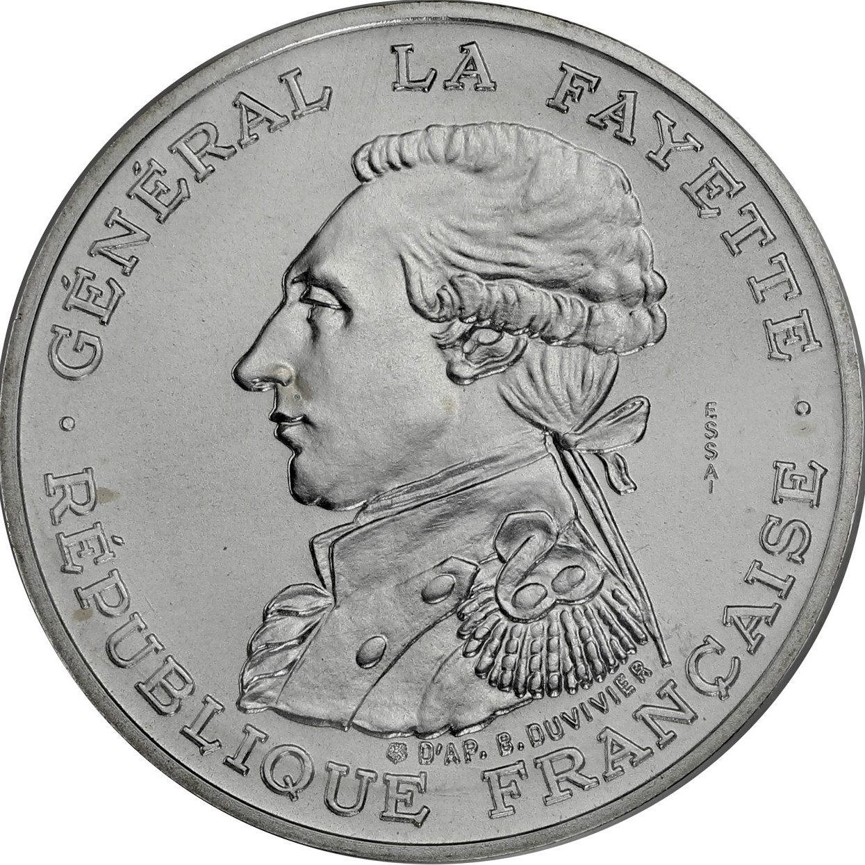 100 Francs - Essai argent - 1987 avers 100 Francs - Essai argent - 1987 avers