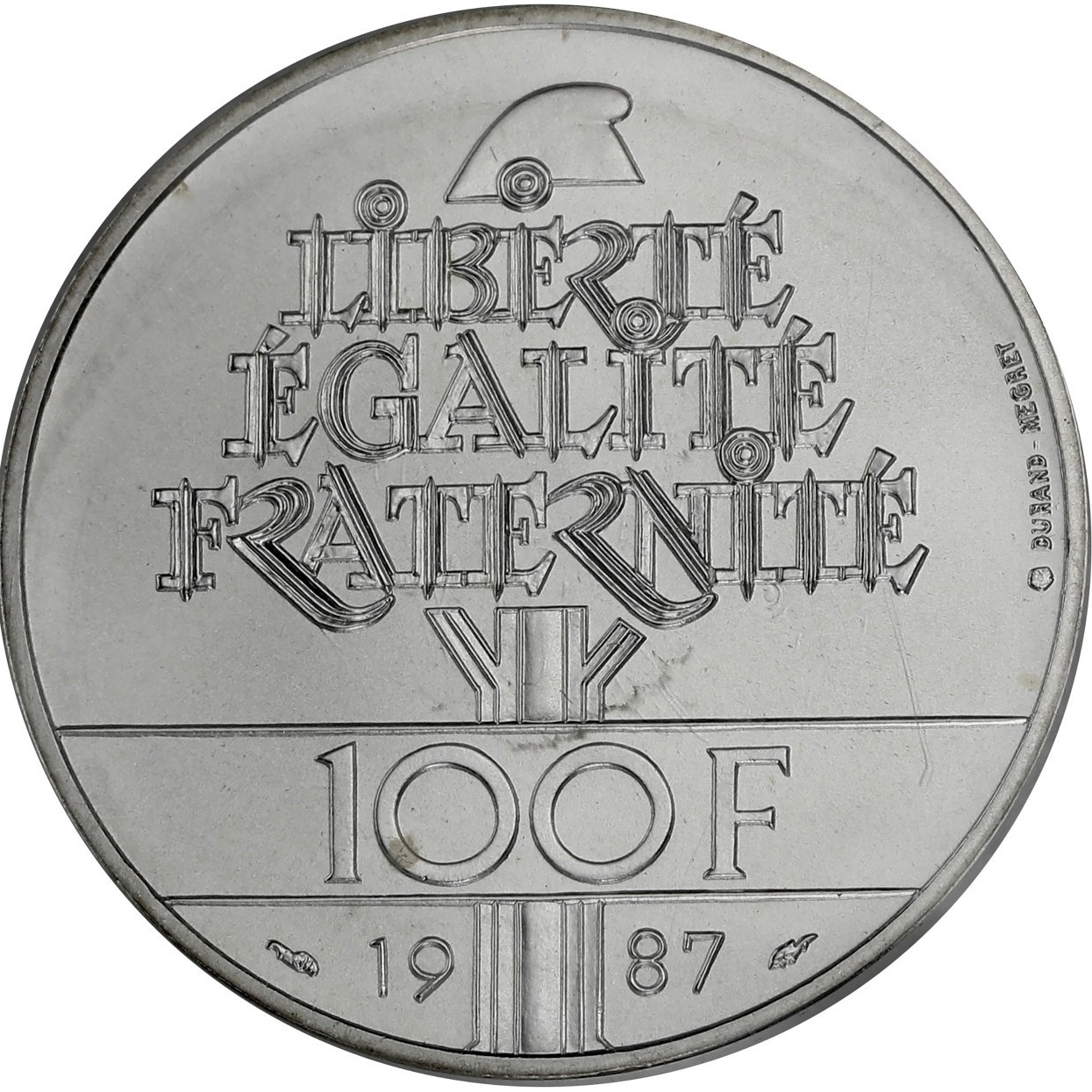 100 Francs - Essai argent - 1987 revers 100 Francs - Essai argent - 1987 revers