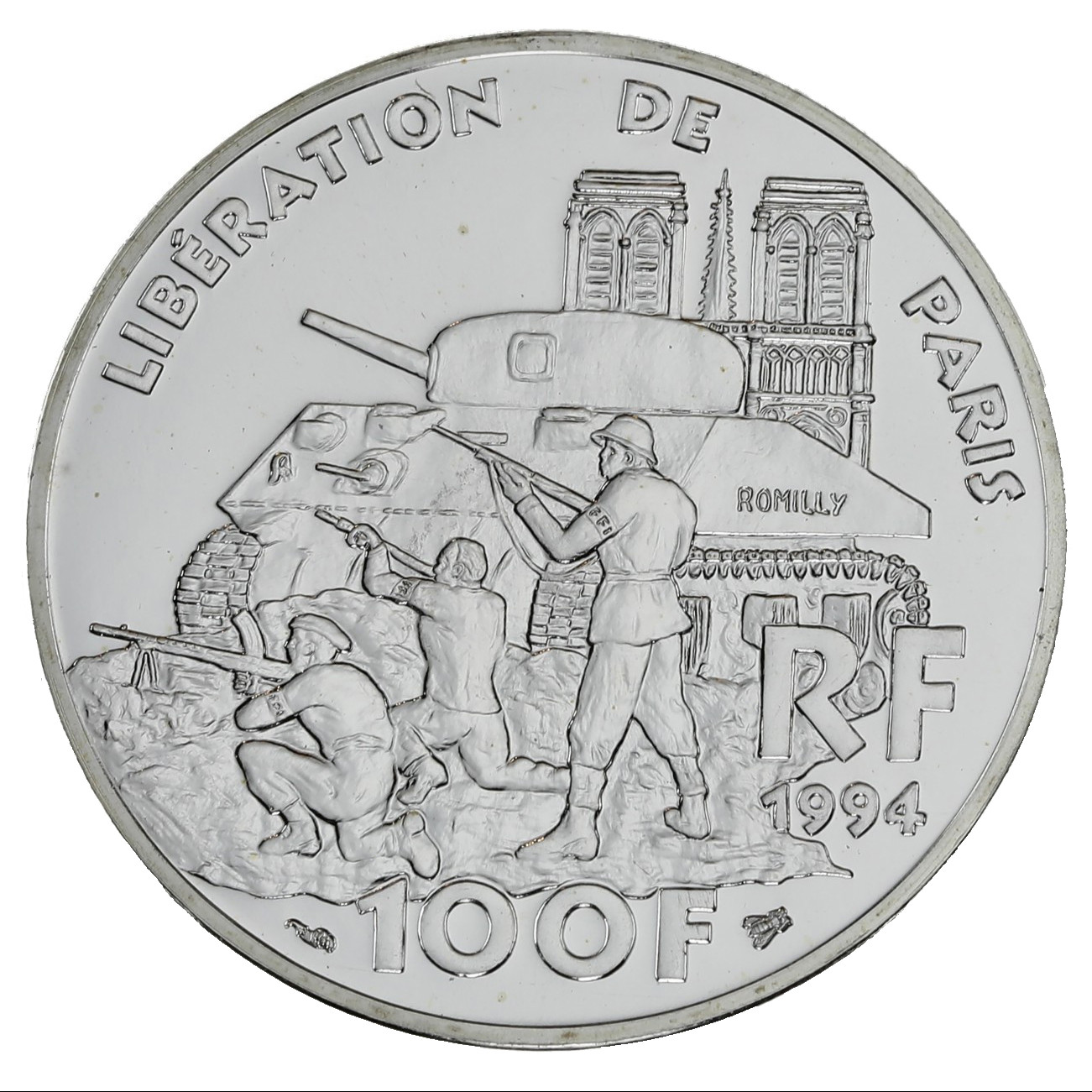 100 Francs Libération de Paris - Essai - 1994 revers 100 Francs Libération de Paris - Essai - 1994 revers
