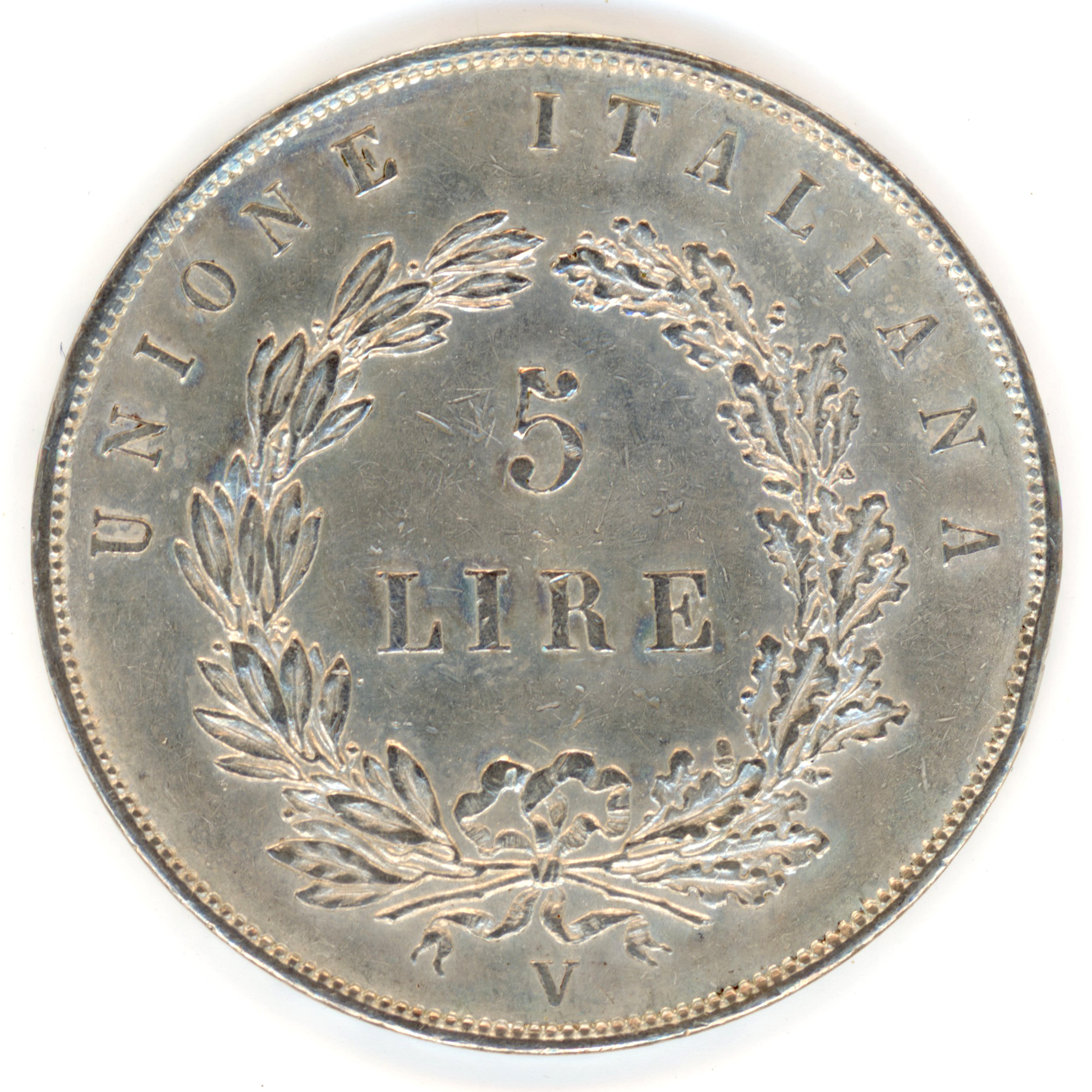 Italie - 5 Lire - 1848 - Venise revers Italie - 5 Lire - 1848 - Venise revers