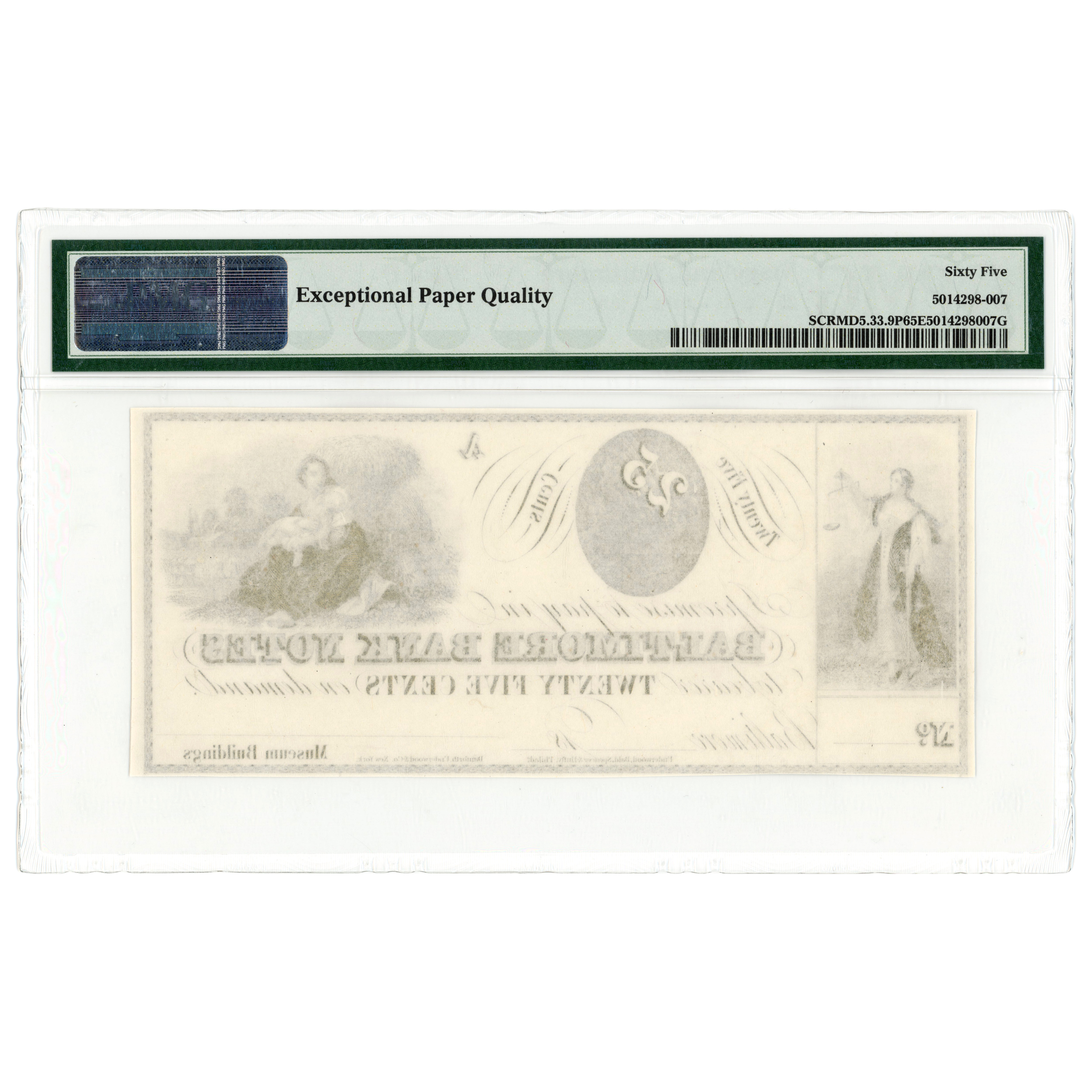 USA - 25 Cents - Baltimore - Epreuve - ND revers USA - 25 Cents - Baltimore - Epreuve - ND revers