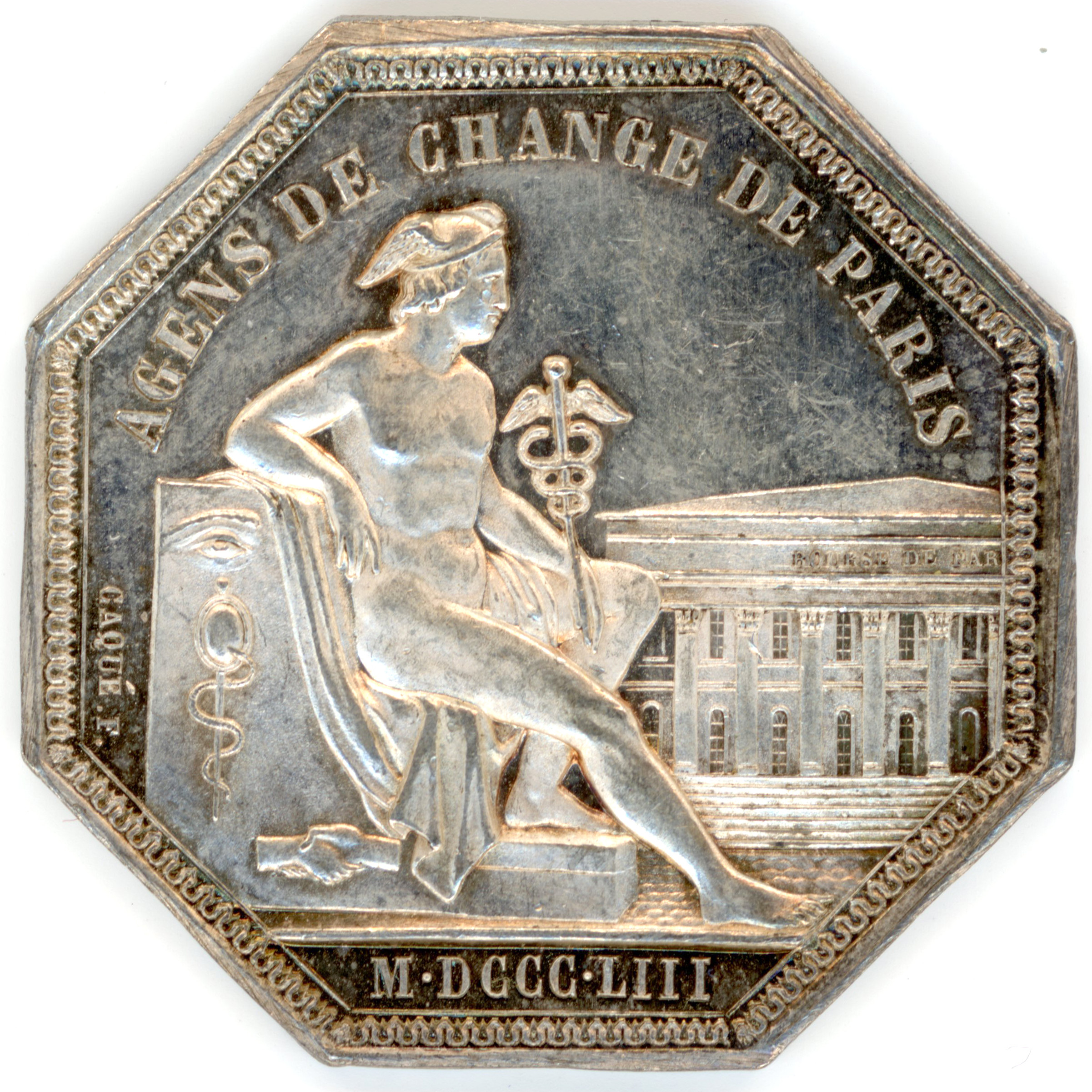 Napoléon III - Agent de Change de Paris - 1853 revers Napoléon III - Agent de Change de Paris - 1853 revers